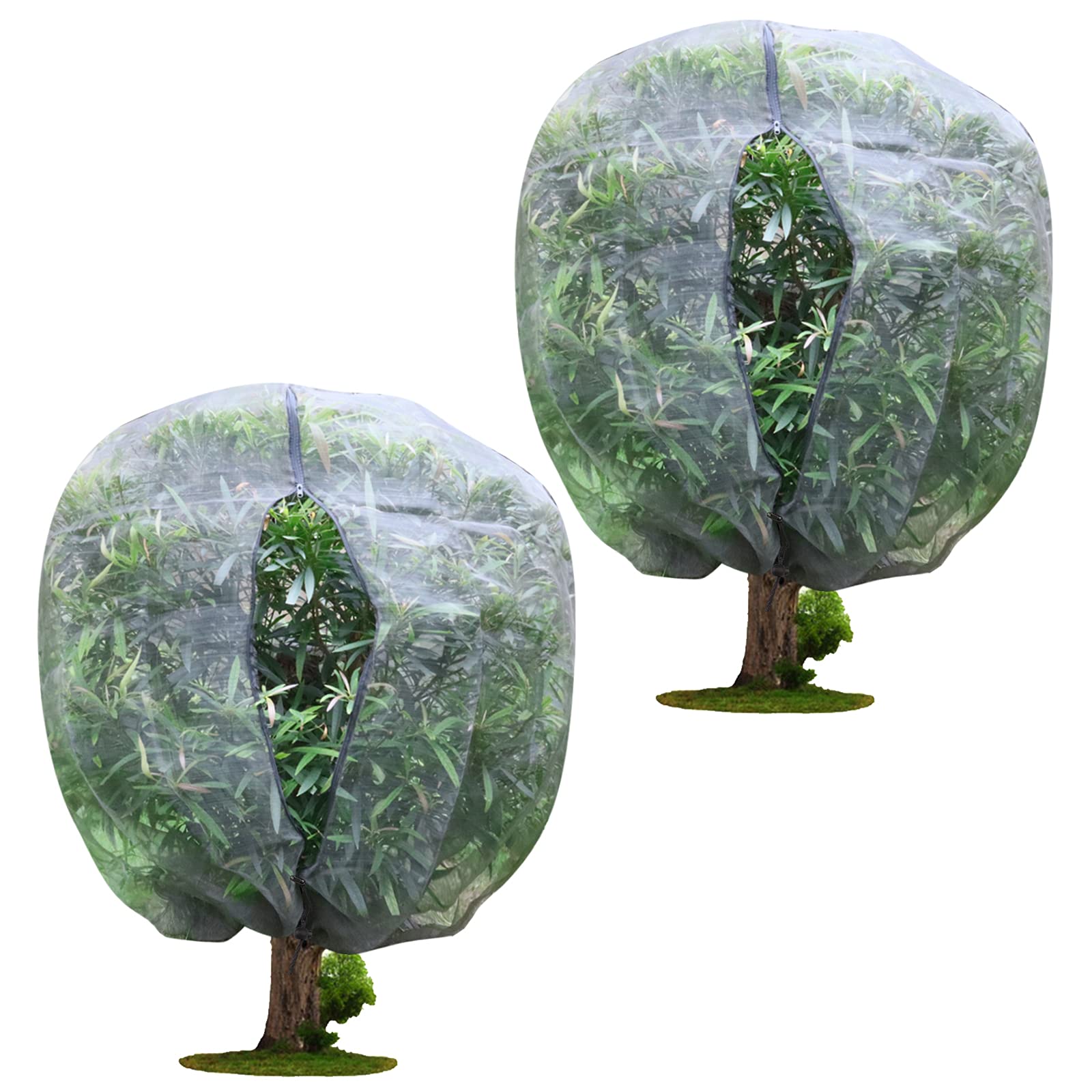 **Garden Plant Cover Netting Bags with Zipper - 72x76 Inch Large Plant Protection Mesh Net for Fruit Trees, Flowers & Vegetables - Durable Black Garden Netting (2-Pack) - Perfect for Pest Control, Frost Protection & Bird Prevention**
