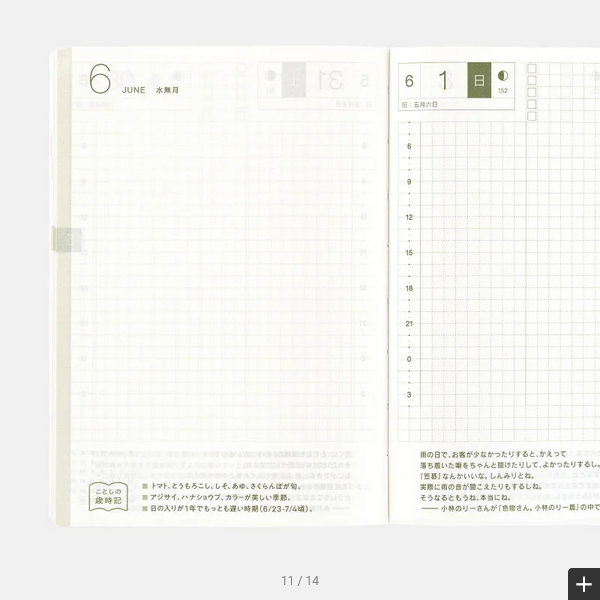 Hobonichi Techo 2025 Planner - Black Gingham HON A6 Daily Journal | English Edition | January Start | Monday Start | Perfect for Bullet Journaling, Planning & Productivity