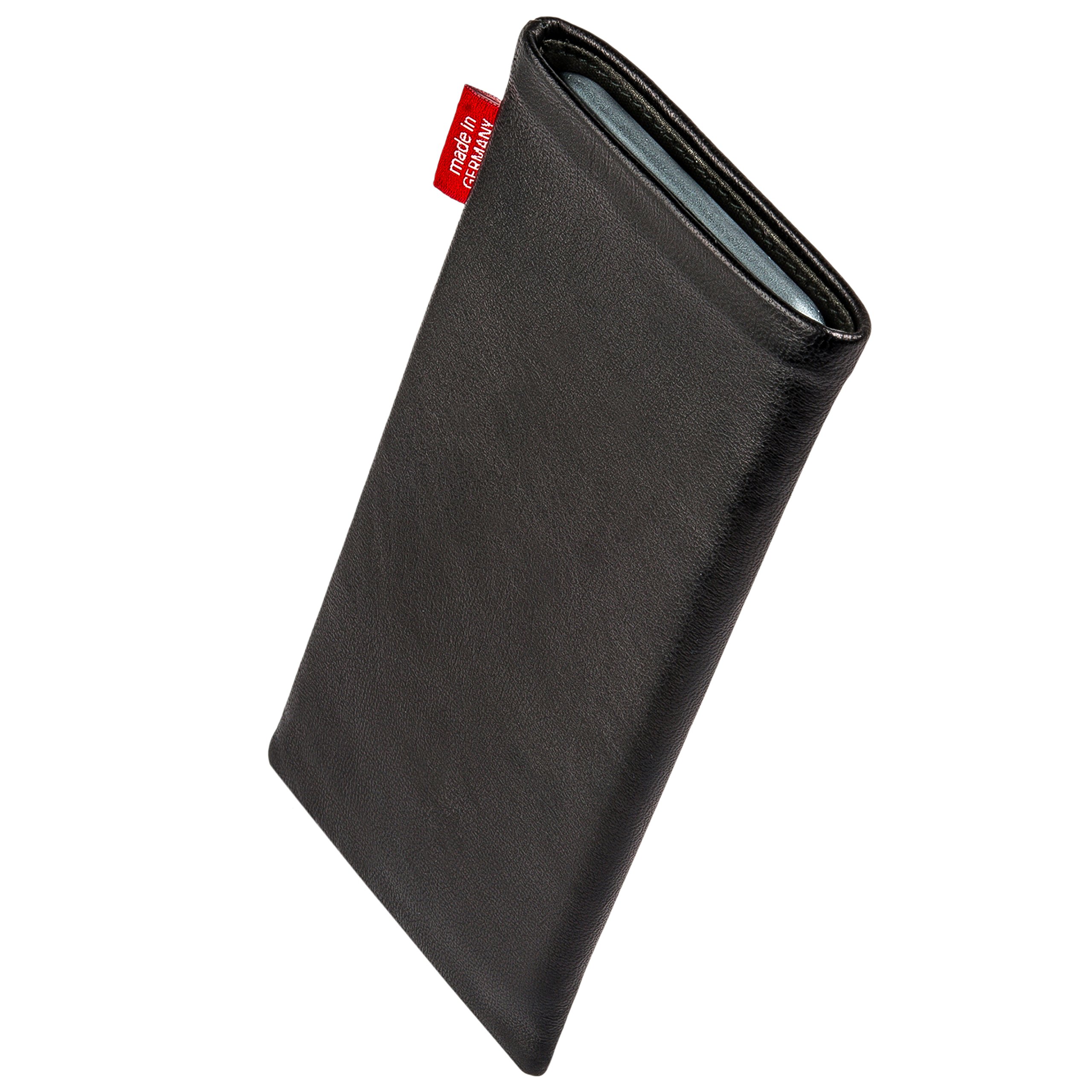 Premium Black Custom-Fit Leather Case for Sony Xperia 1 (2019) | German-Made Genuine Nappa Leather | Soft Microfiber Lining for Screen Protection & Cleaning | Slim Protective Phone Cover for Work & Travel