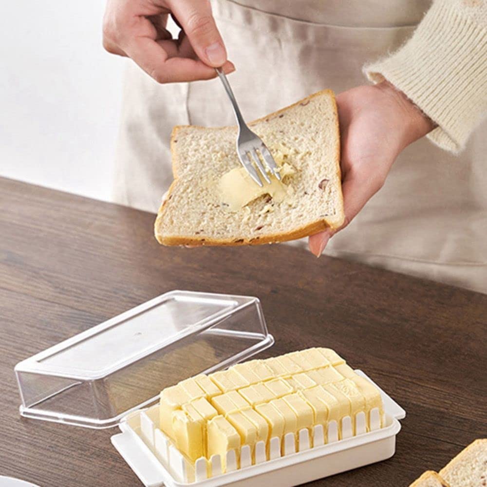 Japanese-Style Butter Cutter and Storage Box - Cheese Slicer with Lid, Airtight Butter Container for Freshness - Perfect for Kitchen, Baking, and Breakfast Table Use