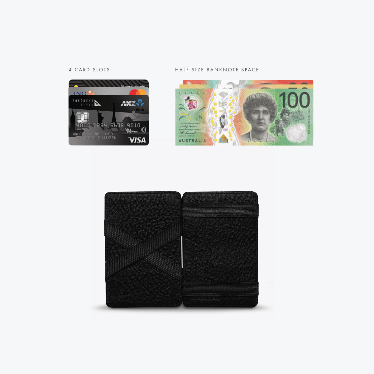 Slim RFID Blocking Flip Wallet for Men - Premium Black Leather Minimalist Card Holder for Everyday Use | Perfect for Travel, Business & Daily Essentials