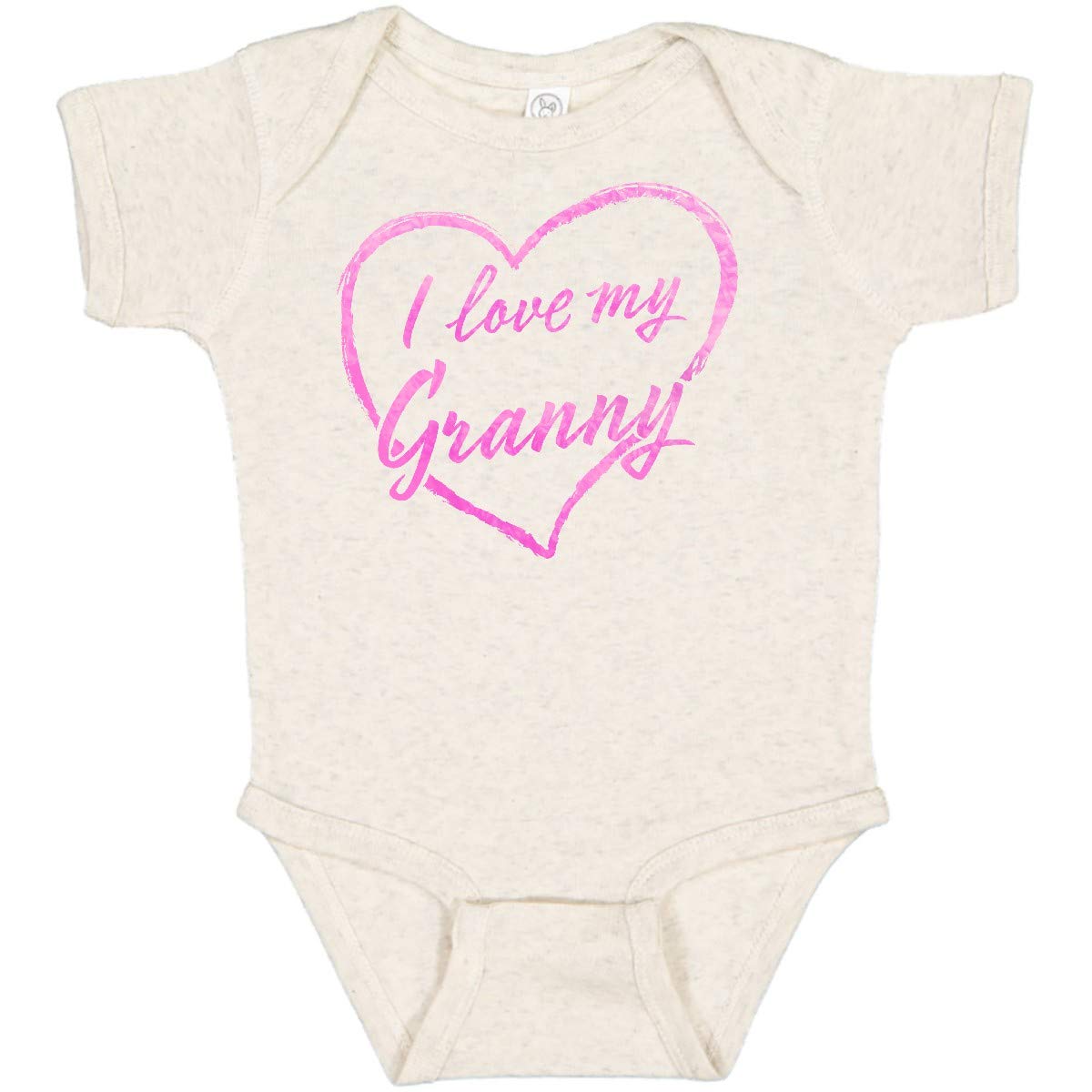 Inktastic I Love My Granny Pink Chalk Heart Baby Bodysuit - Cute Outfit for Grandparents Day, Family Photos & Special Occasions