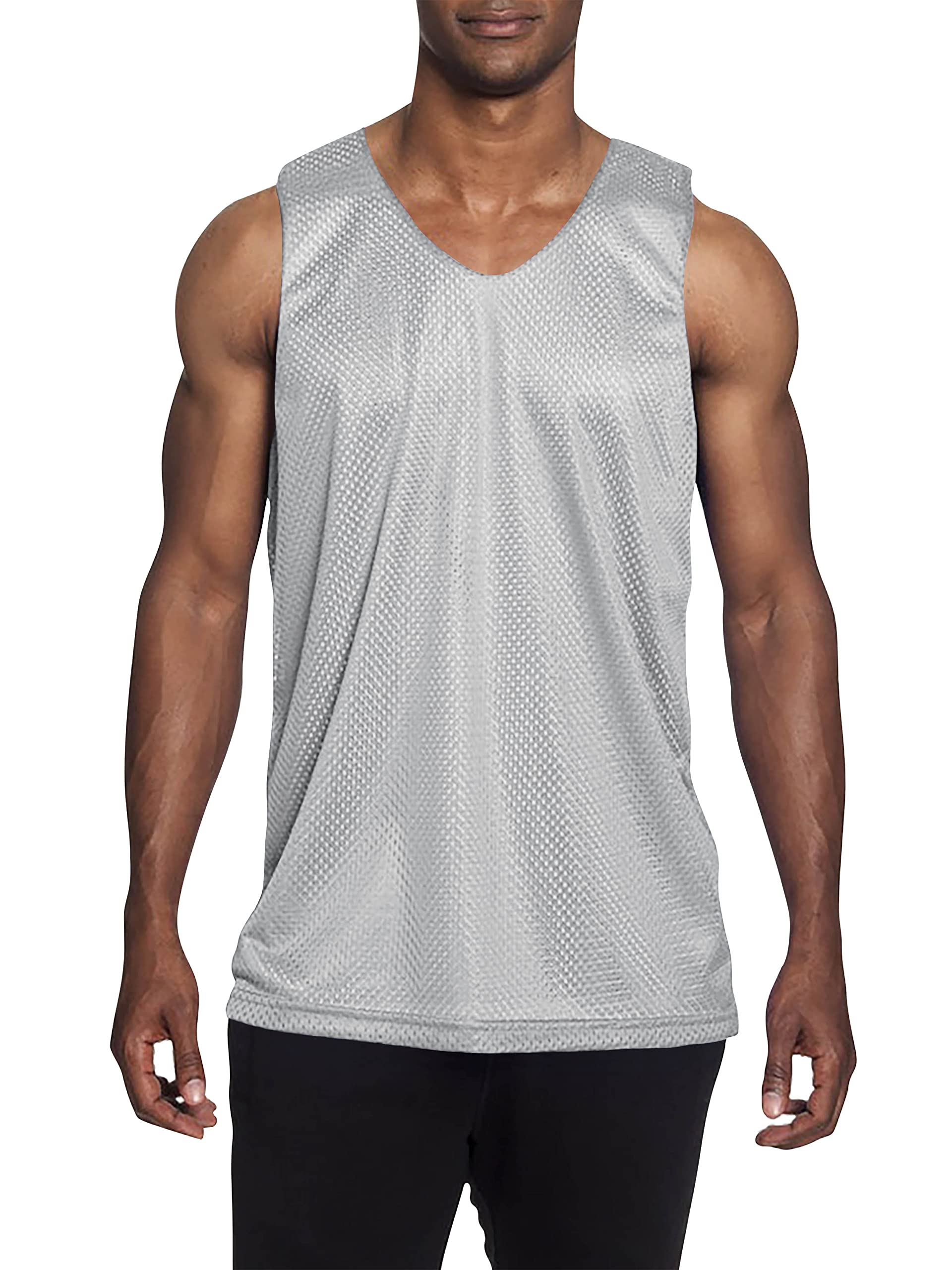 Men's Reversible Basketball Jersey - Premium Moisture Wicking Mesh Tank Top for Sports & Streetwear - Gym, Pickup Games & Casual Wear