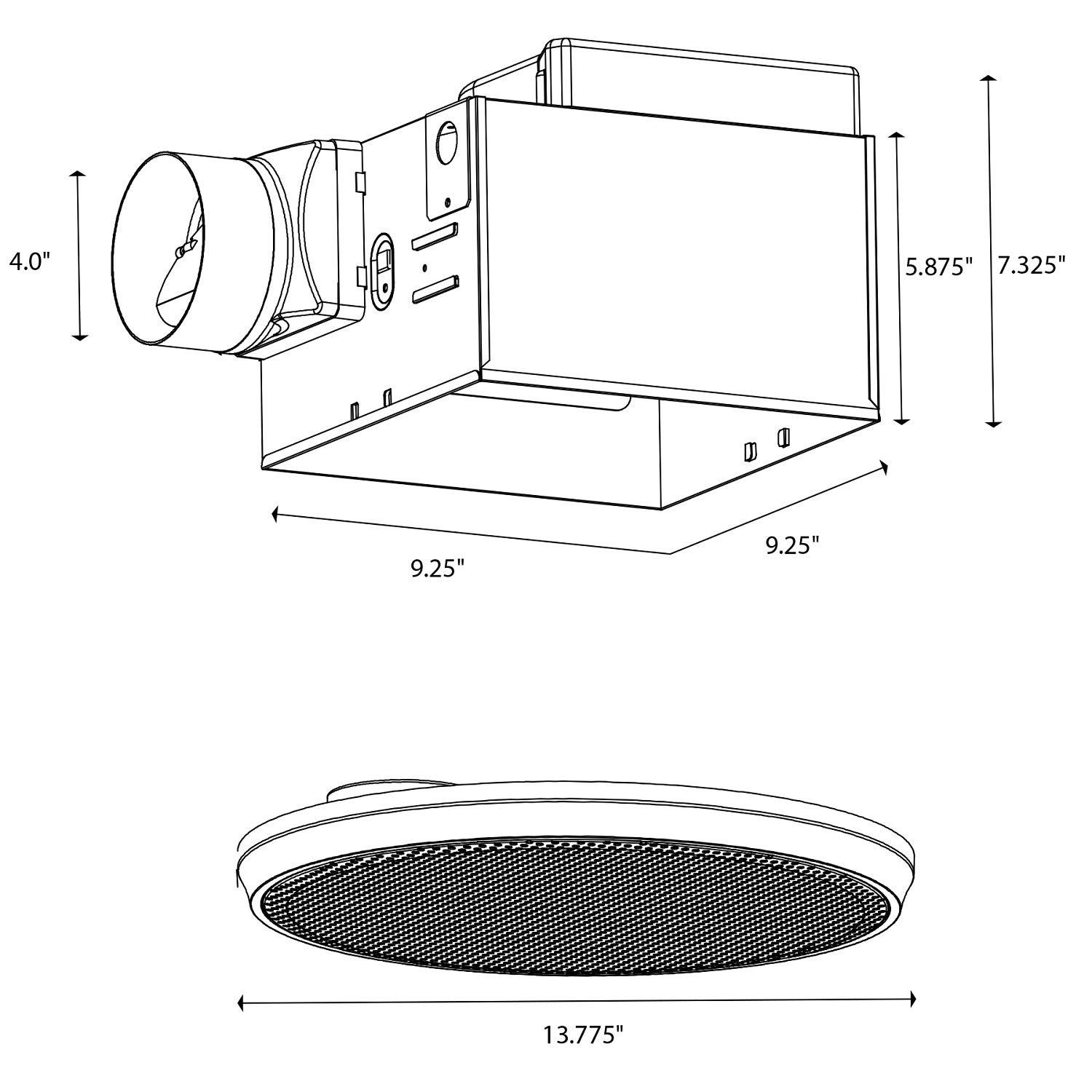 Homewerks WORLDWIDE 7130-03-BT Bluetooth Bathroom Exhaust Fan with Built-in Speaker - White Round Ceiling Ventilation (90 CFM) - Perfect for Shower Music & Bathroom Air Circulation