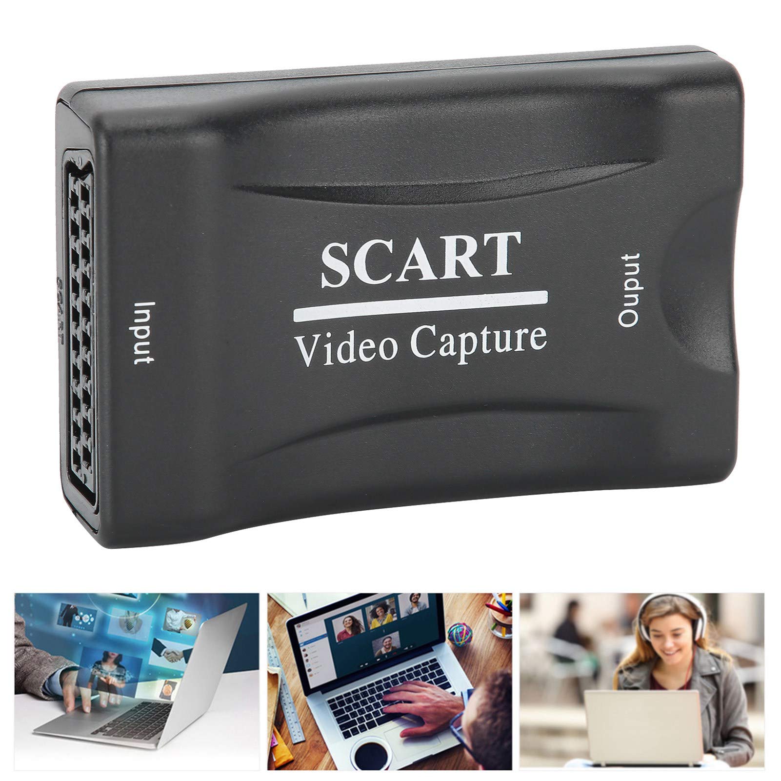 KUIKUI Professional USB 2.0 SCART Video Capture Card - HD Audio Video Recorder for Gaming, Streaming & Archiving | Compatible with Windows & Mac | Perfect for Retro Gaming, Live Streaming & Video Editing