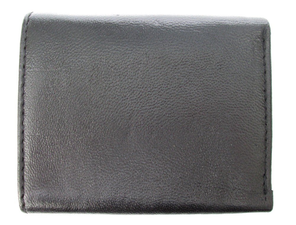 Dangerous Threads Men's Black Leather Wallet - Genuine Lamb Skin Classic Trifold Design 731 - Perfect for Everyday Use, Travel & Gifts