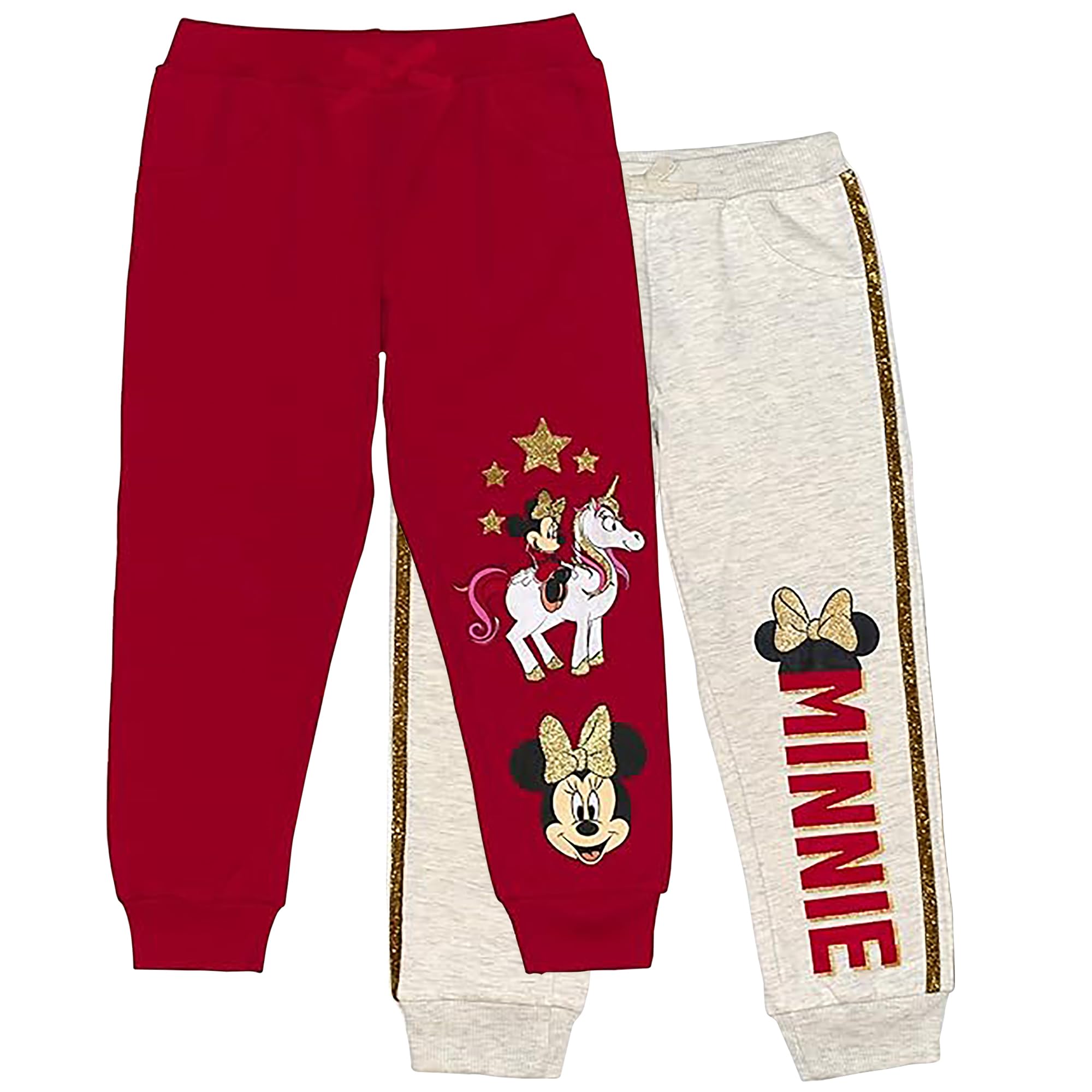 Disney Minnie Mouse Girls 2-Pack Cotton Pants for Toddler & Kids - Soft Playwear for Daycare, School & Playdates