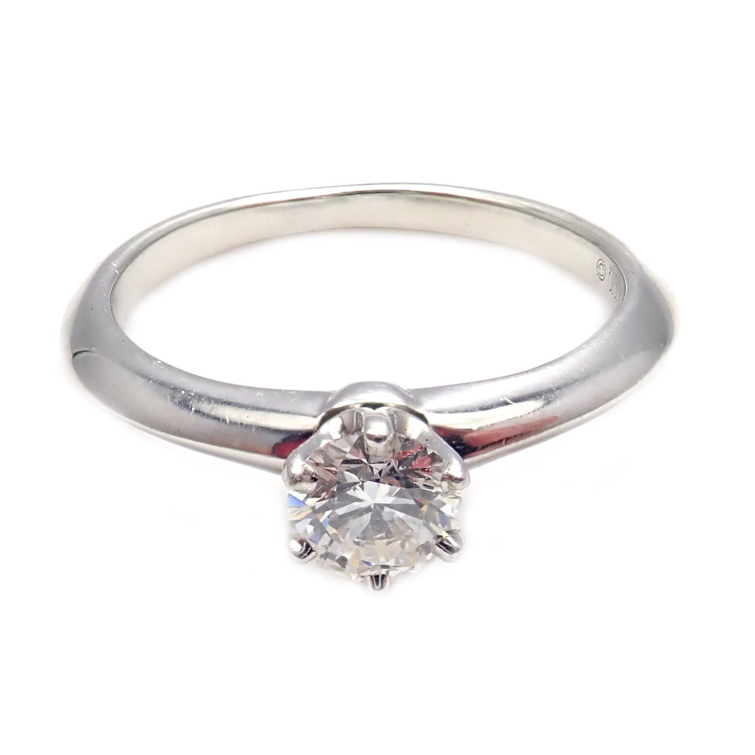 Authentic Tiffany & Co. Platinum 0.31Ct Diamond G/VS1 Engagement Ring with Certificate - Perfect for Proposals, Weddings & Anniversary Gifts