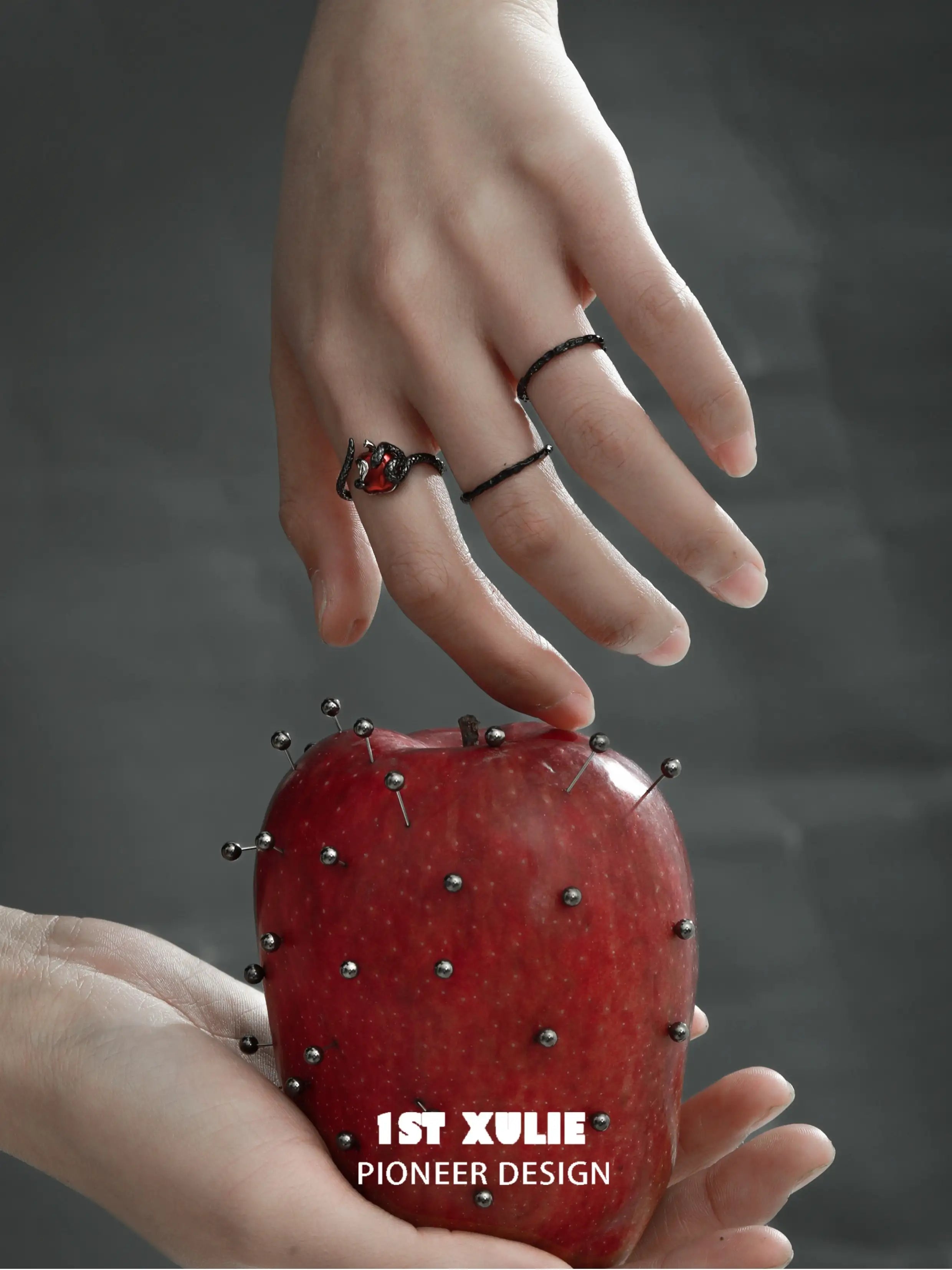 Forbidden Love Viper's Apple S925 Sterling Silver Open End Ring™ - Elegant Gothic Jewelry for Women, Unique Statement Piece for Parties, Weddings & Everyday Wear