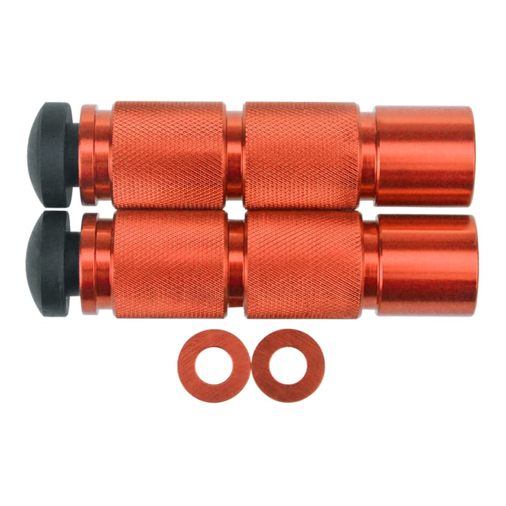 1 Pair Universal M8 Motorcycle Foot Pegs - Aluminum Alloy Non-Slip Footrest Pedals for Motorcycles, Dirt Bikes, Scooters & ATVs (Red) - Perfect for Off-Road Adventures & Daily Commuting