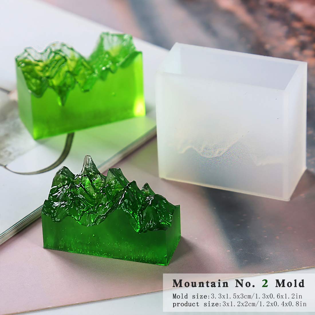 FineInno 3-Piece Mountain Resin Molds Set - Iceberg Silicone Molds for Epoxy Resin Casting, DIY Polymer Clay Crafts & Micro Landscape Art - Perfect for Paperweights, Home Decor & Gift Making
