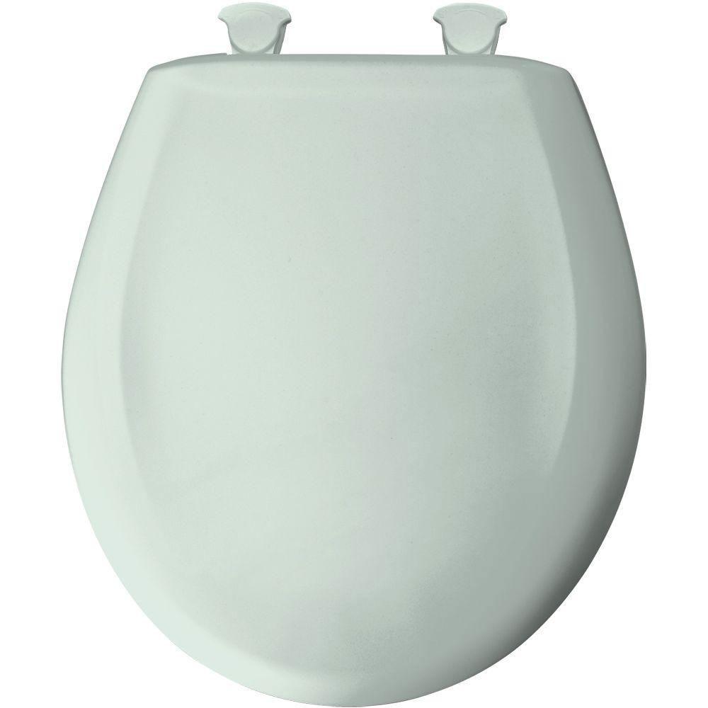 Bemis Round Closed Front Toilet Seat in Spring Green - Soft Close Hinges, Durable Plastic - Perfect for Bathroom, Home & Office Use