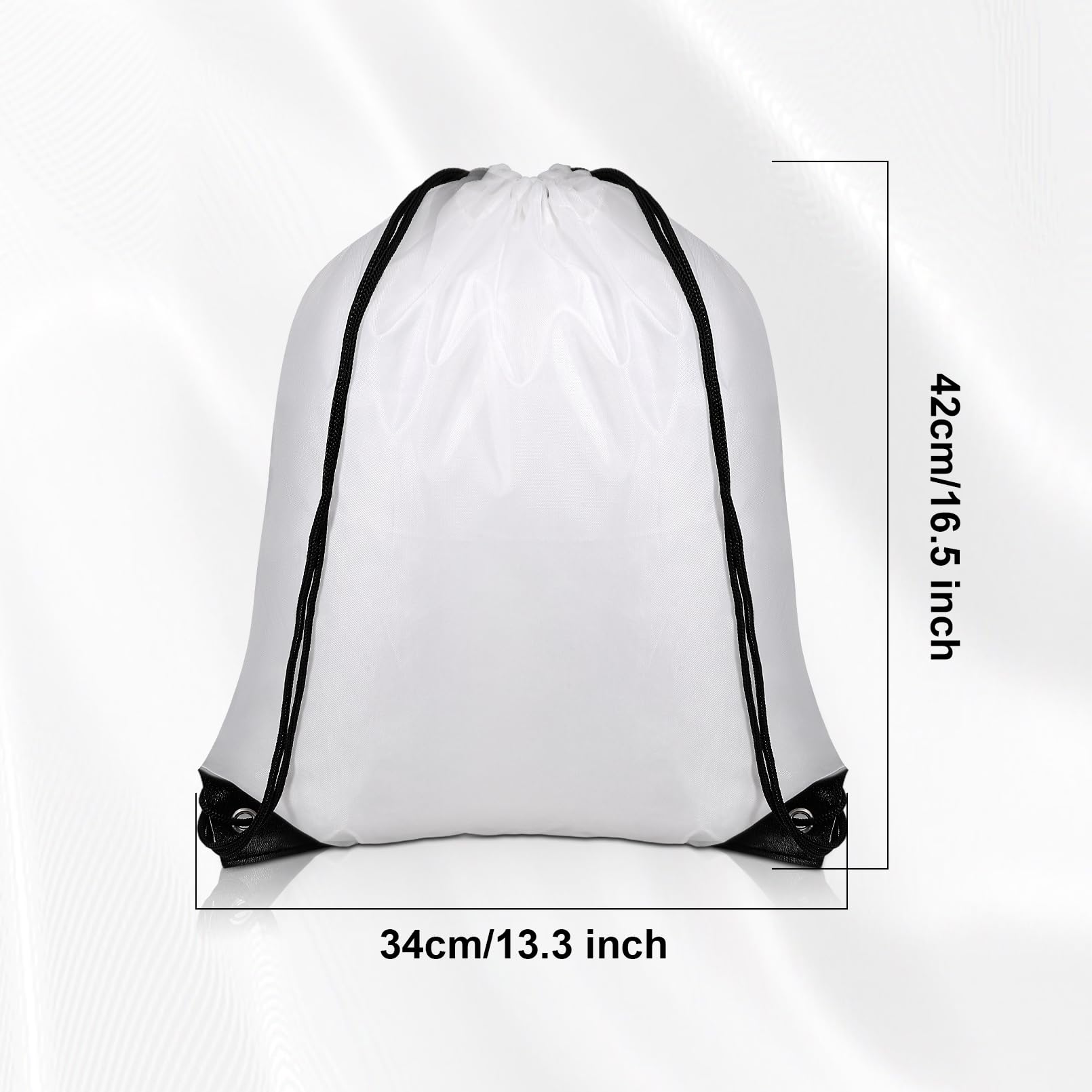 20 Pack Drawstring Backpacks Bulk - Lightweight String Backpack Bags for Gym, Sports, Travel, Swimming & Beach - Adjustable Cinch Sackpack for Men & Women (White) - Perfect for Workouts, Vacations & Outdoor Activities