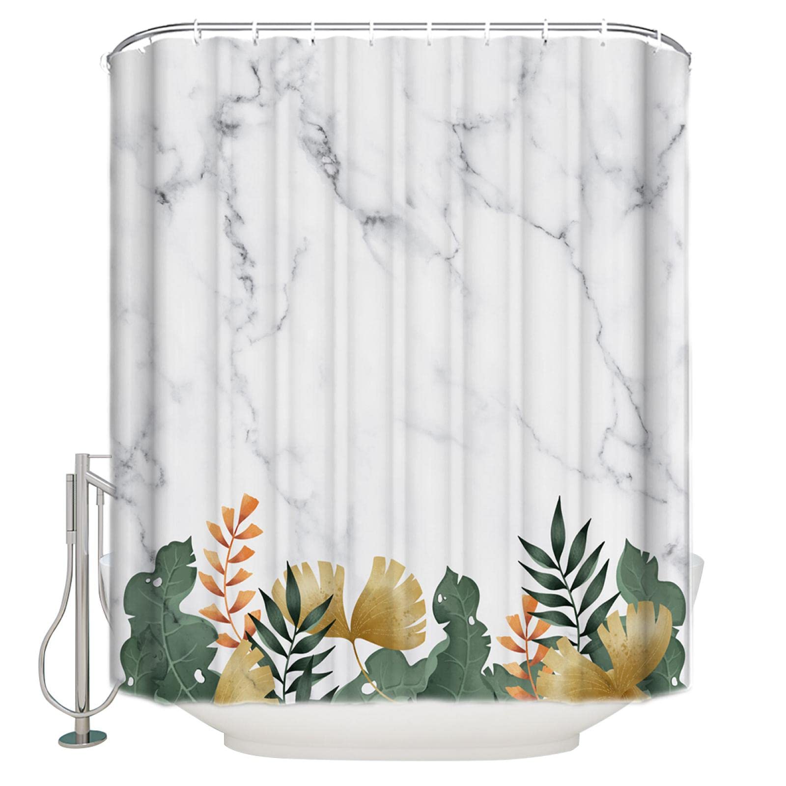 Waterproof Tropical Plants Shower Curtain - Bathroom Decor for Summer