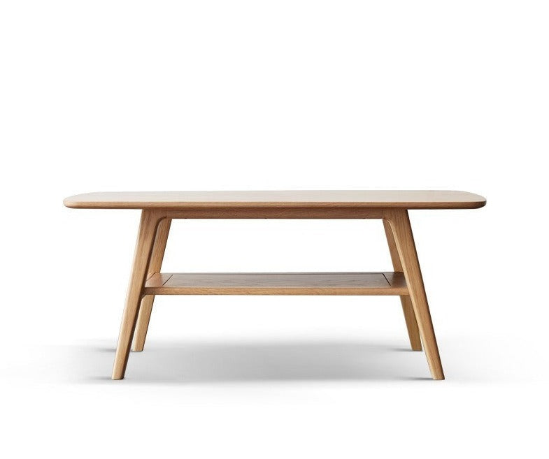 Solid Oak Wood Modern Coffee Table - Stylish & Durable Living Room Furniture for Home Decor