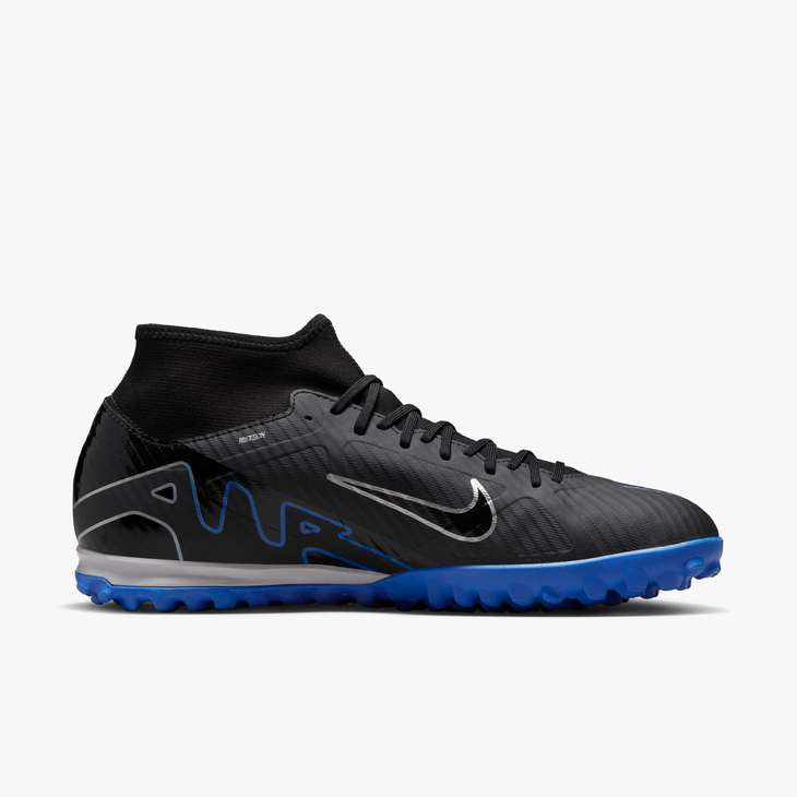 Nike Mercurial Superfly 9 Academy TF Turf Soccer Shoes for Men - Black/Royal - Artificial Grass Football Cleats for Training & Matches