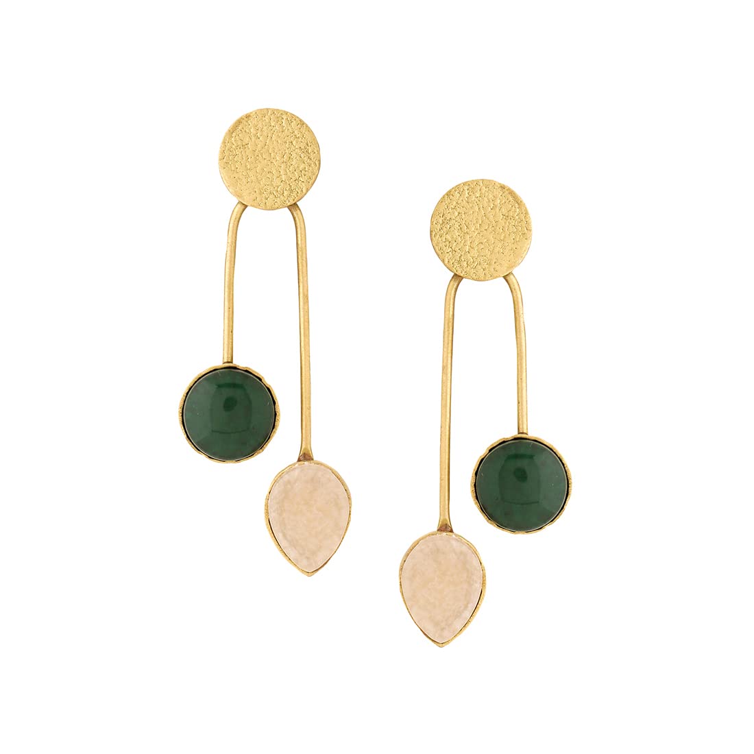 Golden Drop Earrings for Women - Yellow Stone Studded Chime Earrings | 24K Gold Plated Dangle Jewelry | Perfect Birthday & Anniversary Gift for Wife, Girlfriend, Daughter | Elegant for Parties, Weddings & Daily Wear