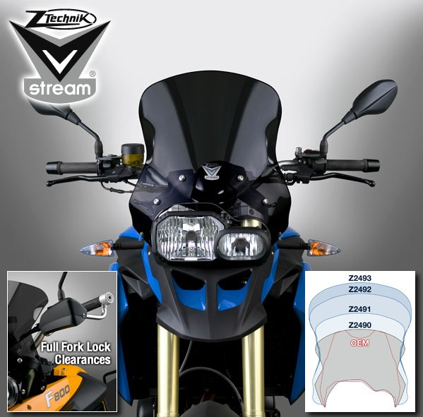 ZTechnik F800GS F650GS2 VStream Sport Windshield - Motorcycle Windshield for BMW F800GS & F650GS - High-Performance Wind Protection for Adventure Riding & Long-Distance Touring