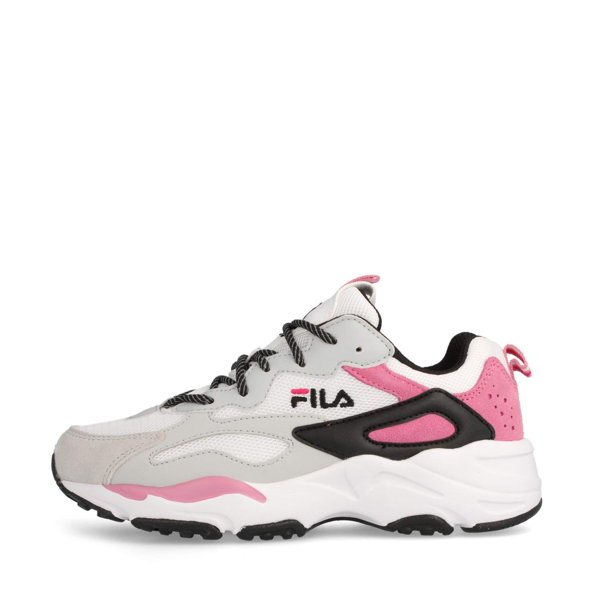 Fila Ray Tracer Women's Low Top Sneakers - White & Pink Athletic Shoes for Running, Gym & Casual Wear