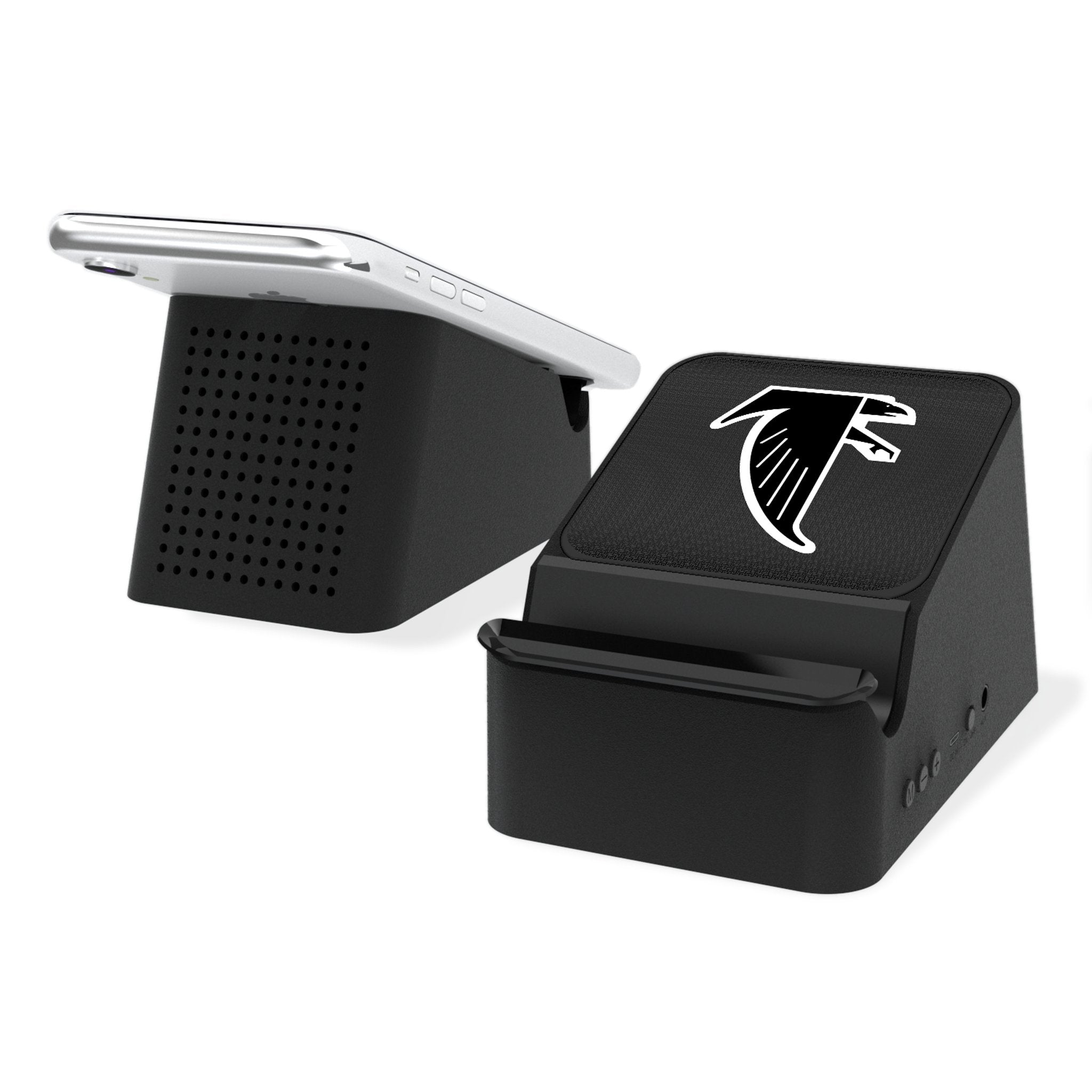 Atlanta Falcons Wireless Charging Station with Bluetooth Speaker - Classic Linen Design for Home, Office & Travel - Fast Qi Charging & Premium Sound for Falcons Fans