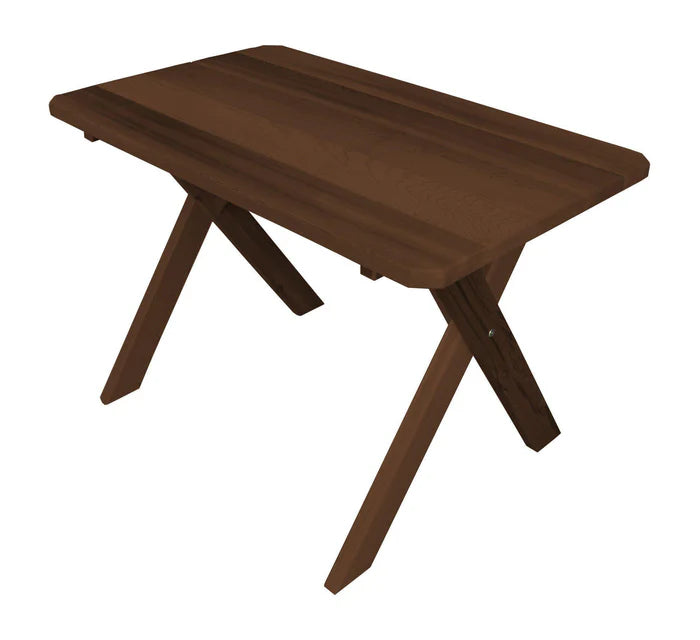 Regallion Crossleg Outdoor Cedar Wood Patio Table - Durable & Weather-Resistant for Garden, Deck, and Backyard Dining