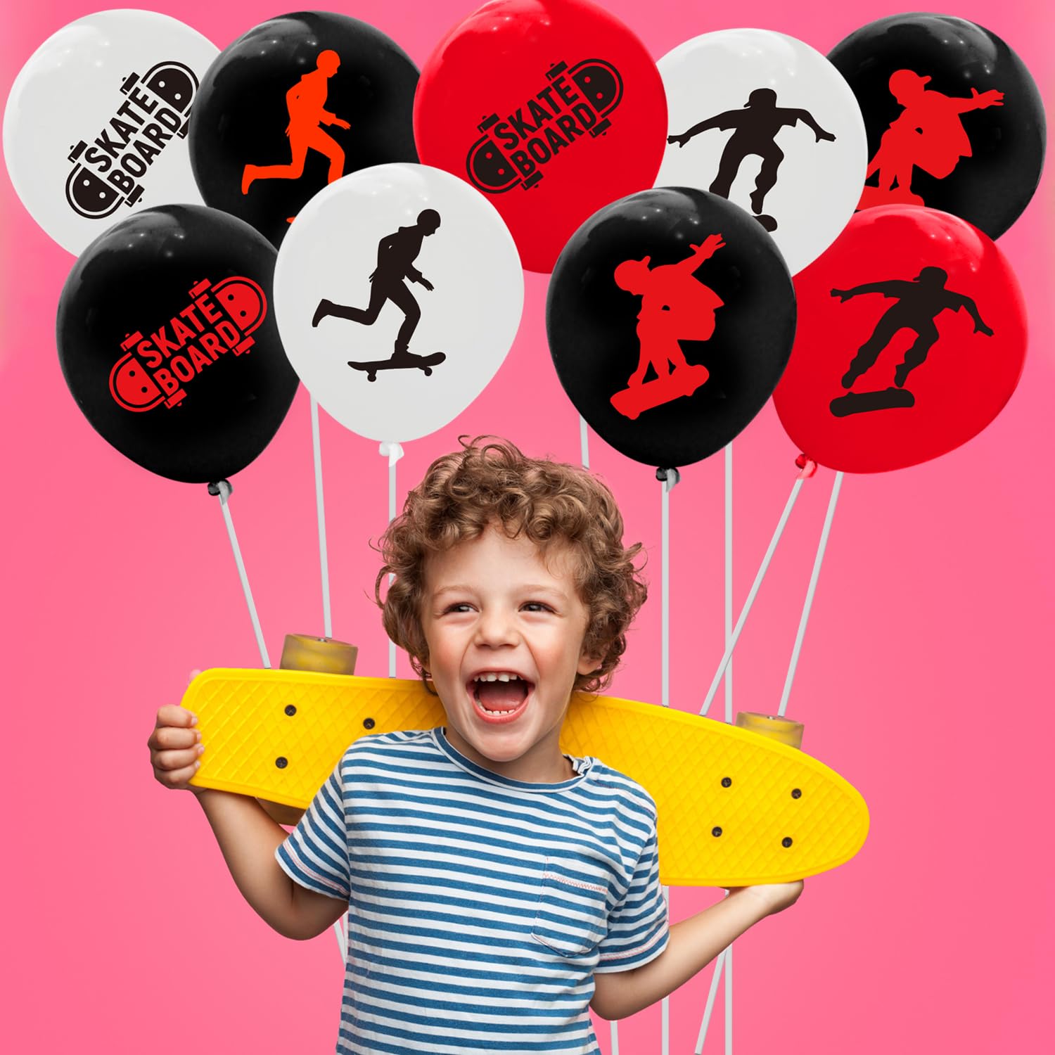 64PCS Skateboard Latex Balloons for Decorations - Skateboard Themed Party Supplies, Sports Birthday & Baby Shower Favors - Perfect for Skateboard Parties, Sports Events & Themed Celebrations