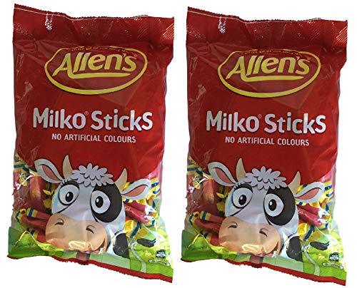 Milko Sticks 128-Piece Bulk Candy Pack (3.52 Lbs/1.6kg) - Halloween, Birthday & Party Favors - Allens Lollipops for Candy Buffets, Pinatas & Gift Bags