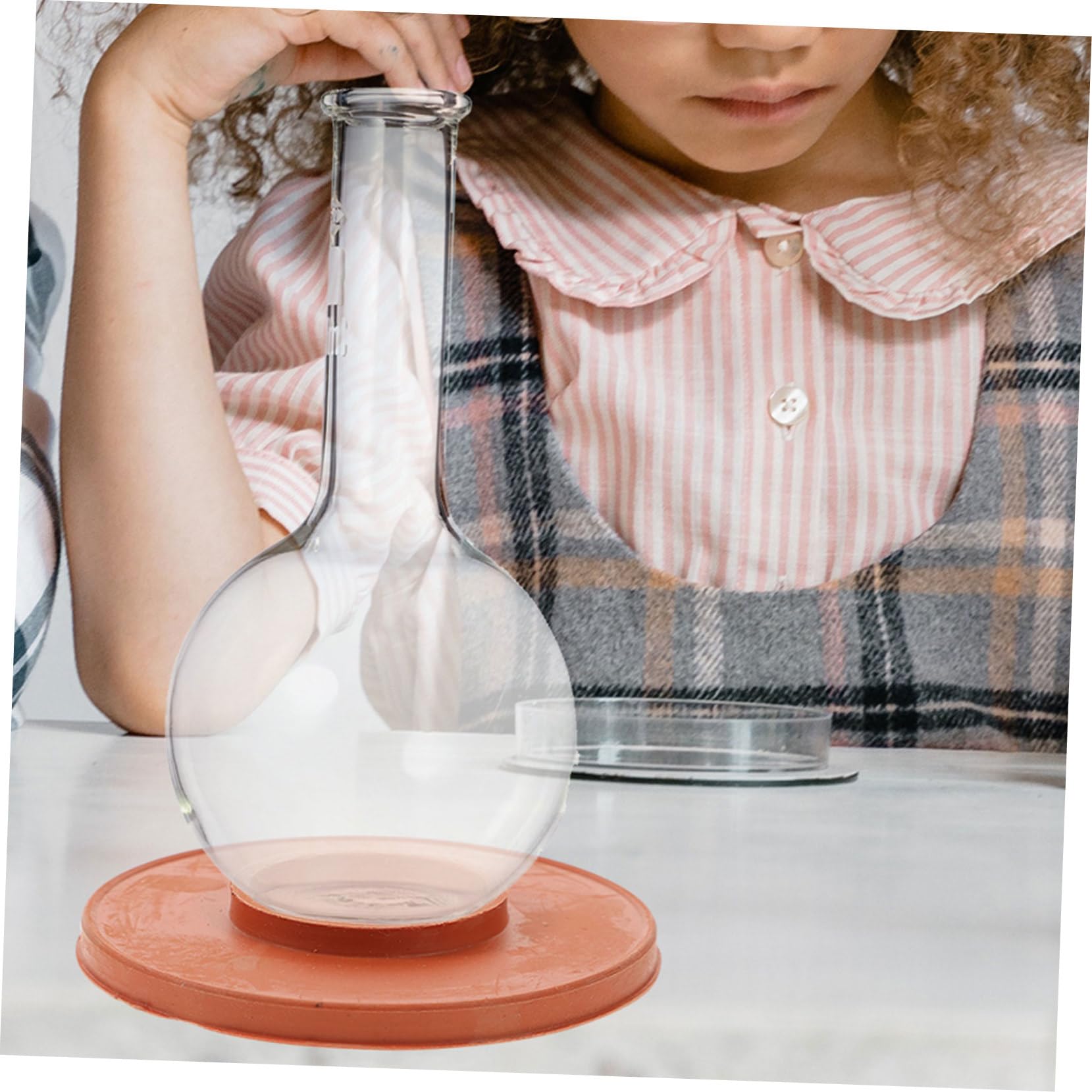 5pcs Lab Filter Funnel Set with Elastic Flask Adapter, Glass Stand & Suction Pad - Durable Filtration Apparatus for Chemistry Experiments & Scientific Research