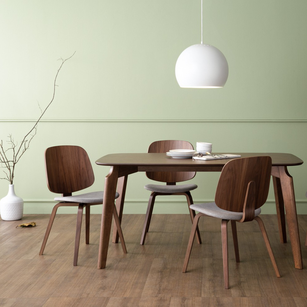 Modern Oved Dining Chair - Sturdy Wooden Kitchen Chair with Upholstered Seat - Perfect for Dining Room, Kitchen, Breakfast Nook & Home Office