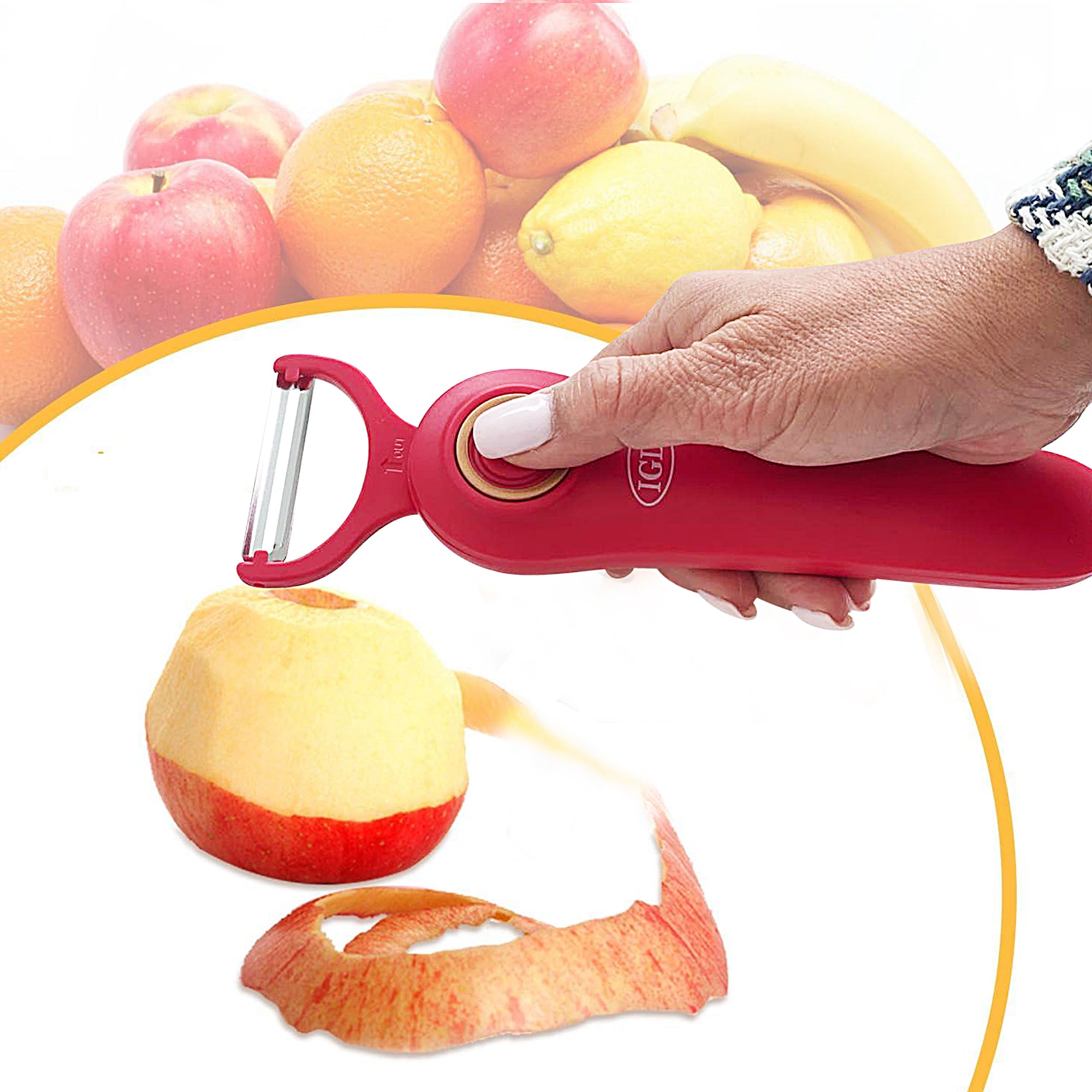 5-in-1 Electric Vegetable Peeler with Recipe Book & Oil Brush - Multi-Function Kitchen Tool for Peeling, Slicing, Grating - Perfect for Potatoes, Carrots, Apples & More