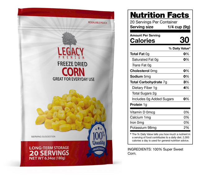 Emergency Food Storage Corn - Non-GMO, Long Shelf Life, Perfect for Survival Kits & Camping Supplies - Bulk Dried Corn for Emergency Preparedness & Outdoor Adventures
