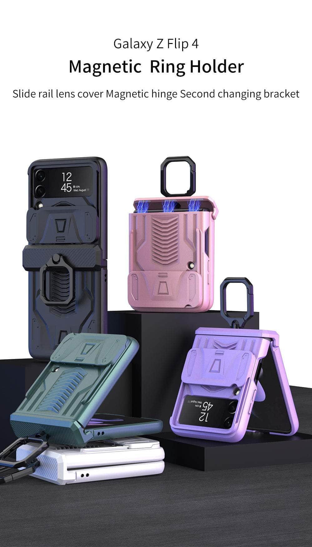 Samsung Galaxy Z Flip 3 Magnetic Hinge Protective Case - Slim Fit Shockproof Cover for Everyday Use & Travel