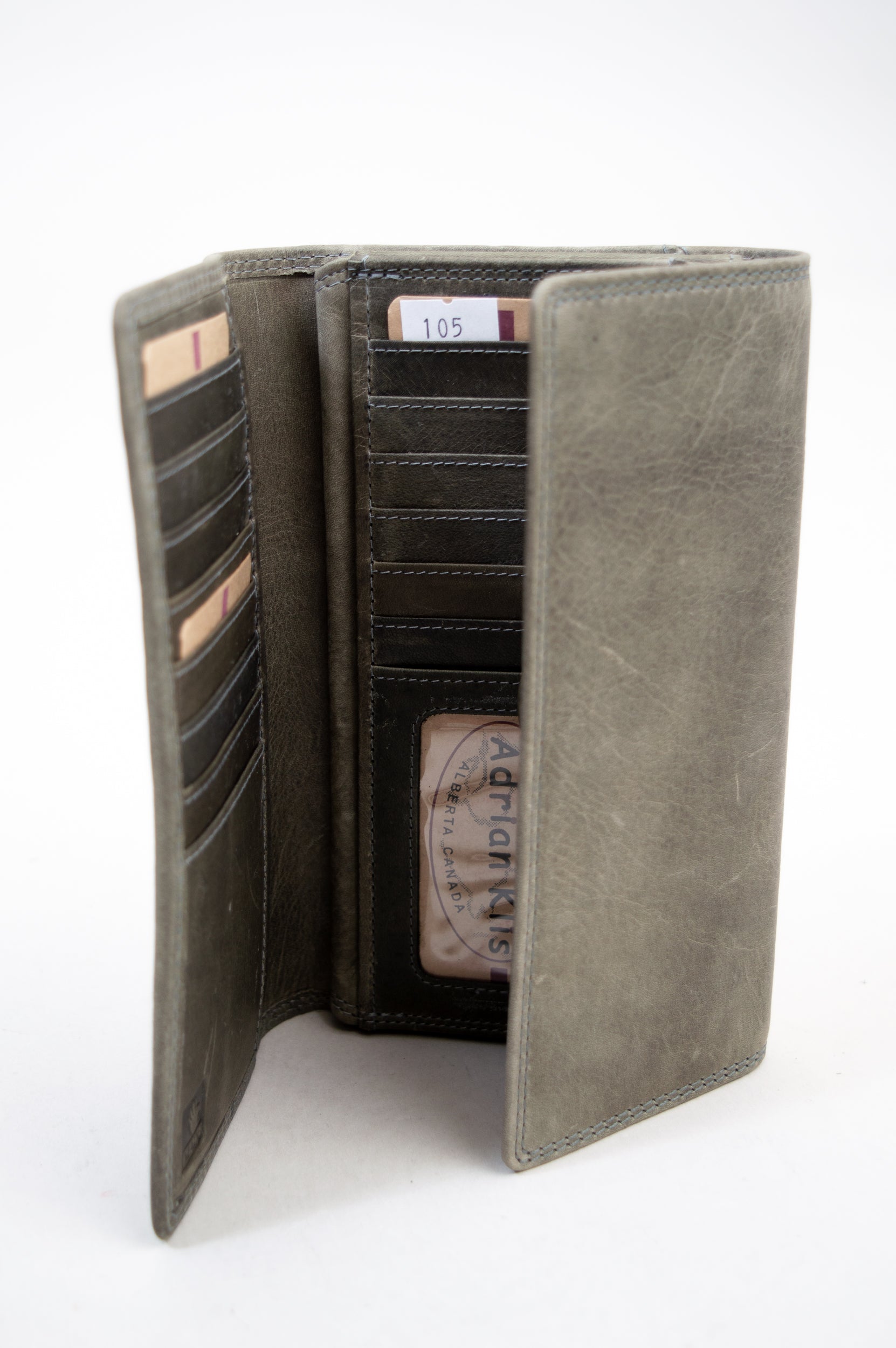 Adrian Klis 105 Genuine Leather Women's Wallet - Olive Green Crossbody Purse for Everyday Use & Travel Essentials