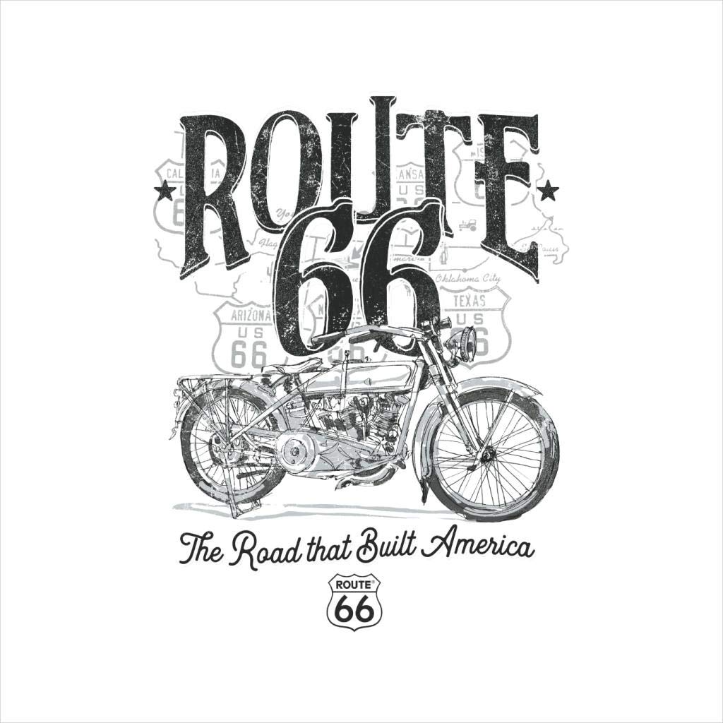 Route 66 Vintage Retro Women's T-Shirt - Classic White Cotton Tee for Road Trips & Travel Enthusiasts