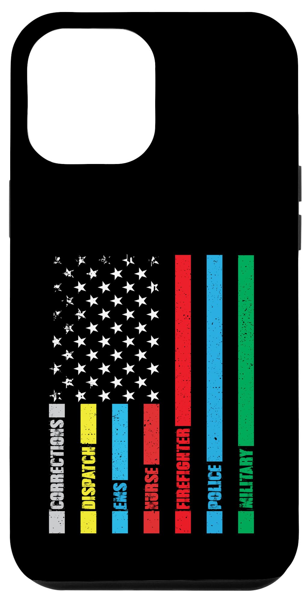 iPhone 12 Pro Max Case - American Flag Design for First Responders | Patriotic Protective Cover for Police, Firefighters & EMTs | Durable Shockproof Phone Case for Emergency Services Professionals