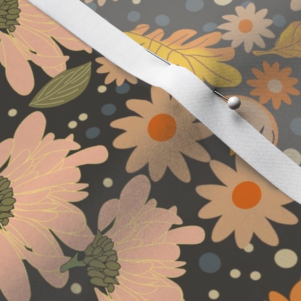 Autumn Botanical Floral Ditsy Printed Satin Fabric by The Yard - Premium Sewing Material for Apparel, Lining, Fashion, Blankets & Home Decor | DIY Crafts, Dressmaking, Quilting & Interior Design