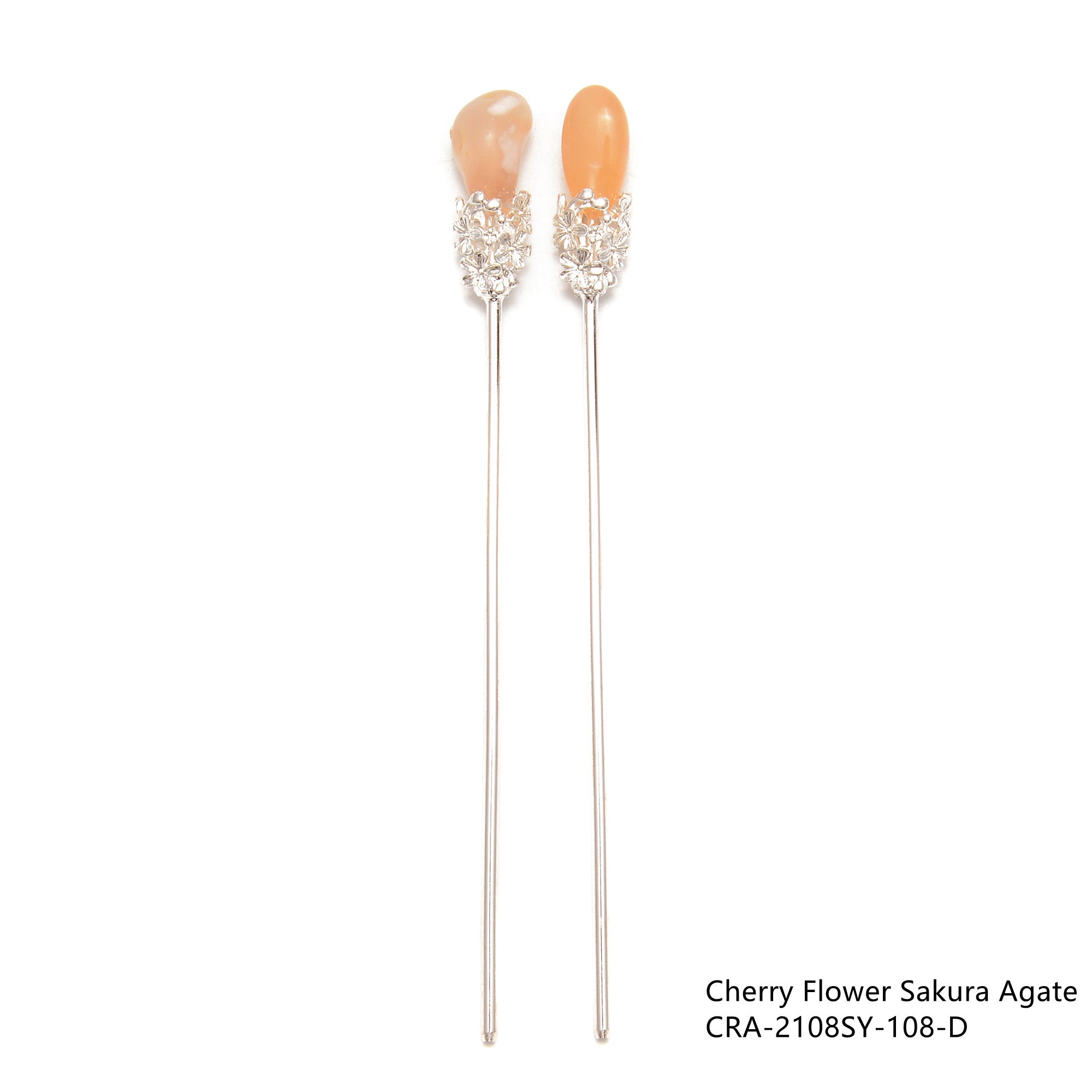 Silver Plated Copper Gemstone Hairpin - 160mm Elegant Hair Accessory for Women | Perfect for Weddings, Parties & Special Occasions
