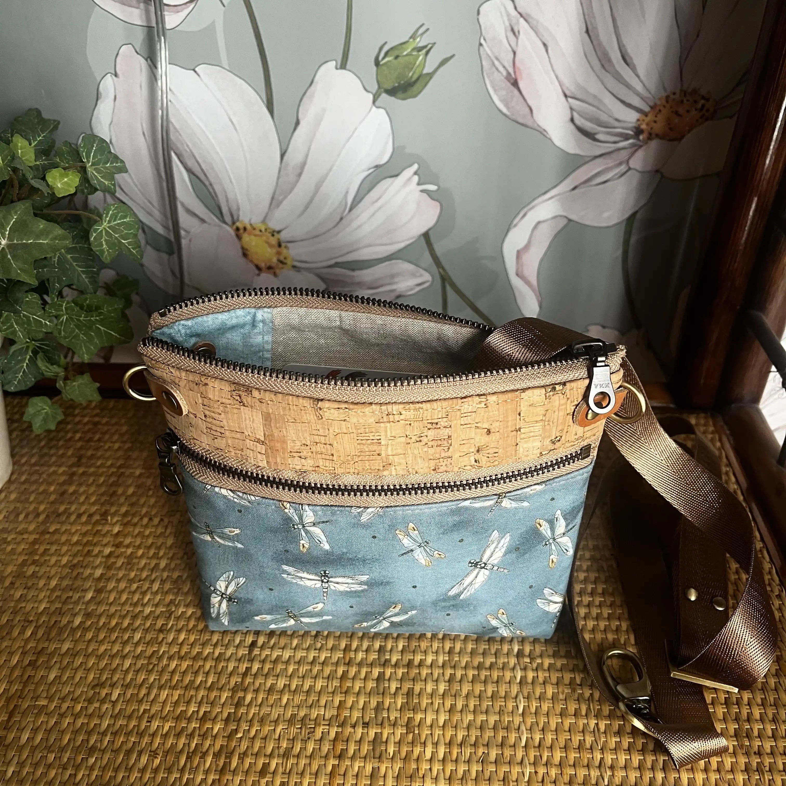 Izzy's Mom Cross Body Bag (Medium) - Dragonflies & Brushed Antique Design | Perfect for Everyday Use, Travel, and Casual Outings