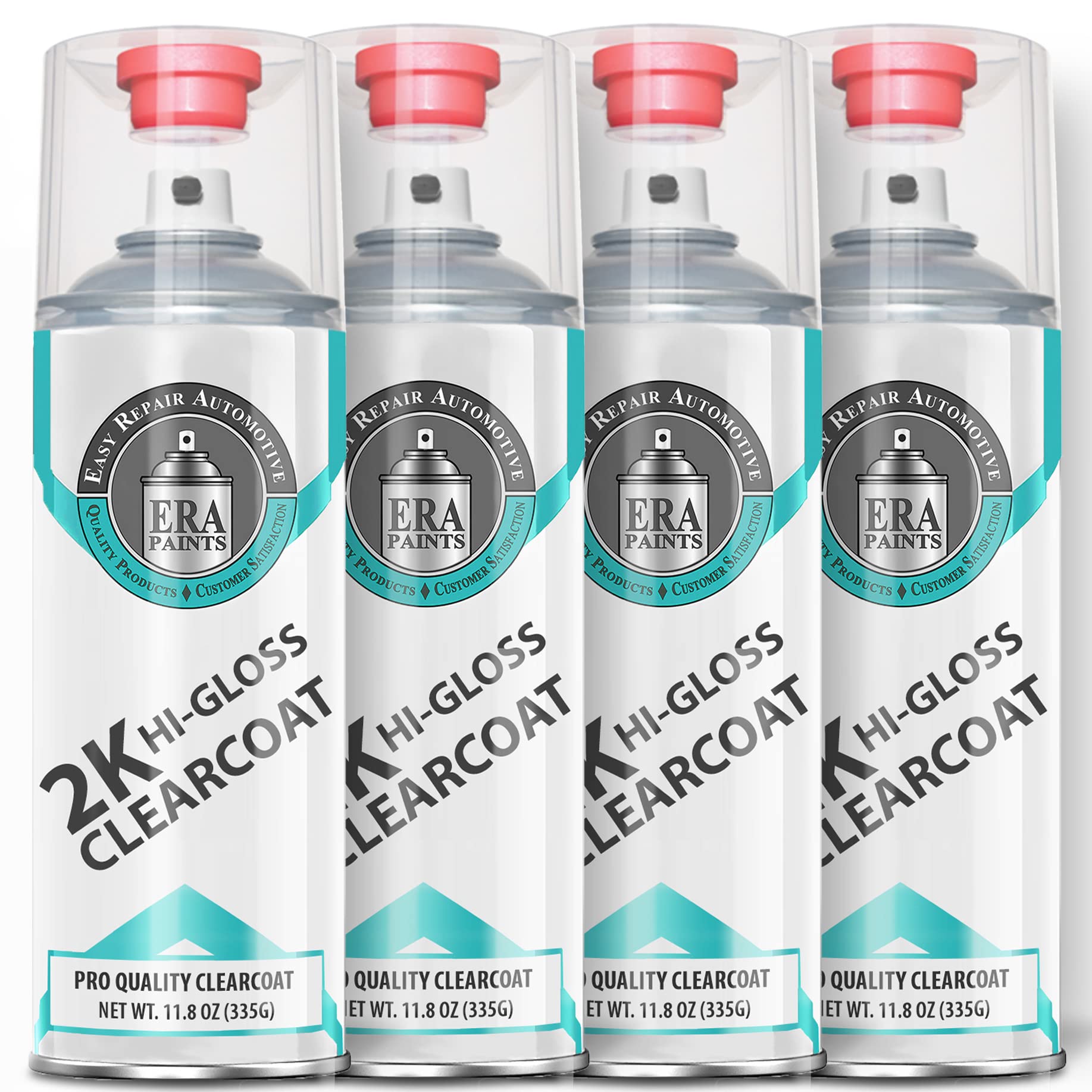 ERA Paints 2K High Gloss Automotive Clear Coat Spray - 4 Pack Aerosol Can | Professional-Grade Car Paint Finish | Easy Application for DIY & Auto Body Repair | Perfect for Vehicle Touch-Ups, Motorcycle Parts & Custom Paint Jobs