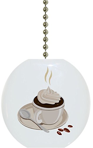 1135F Ceramic Fan Pull for Coffee Lovers - Kitchen Decor