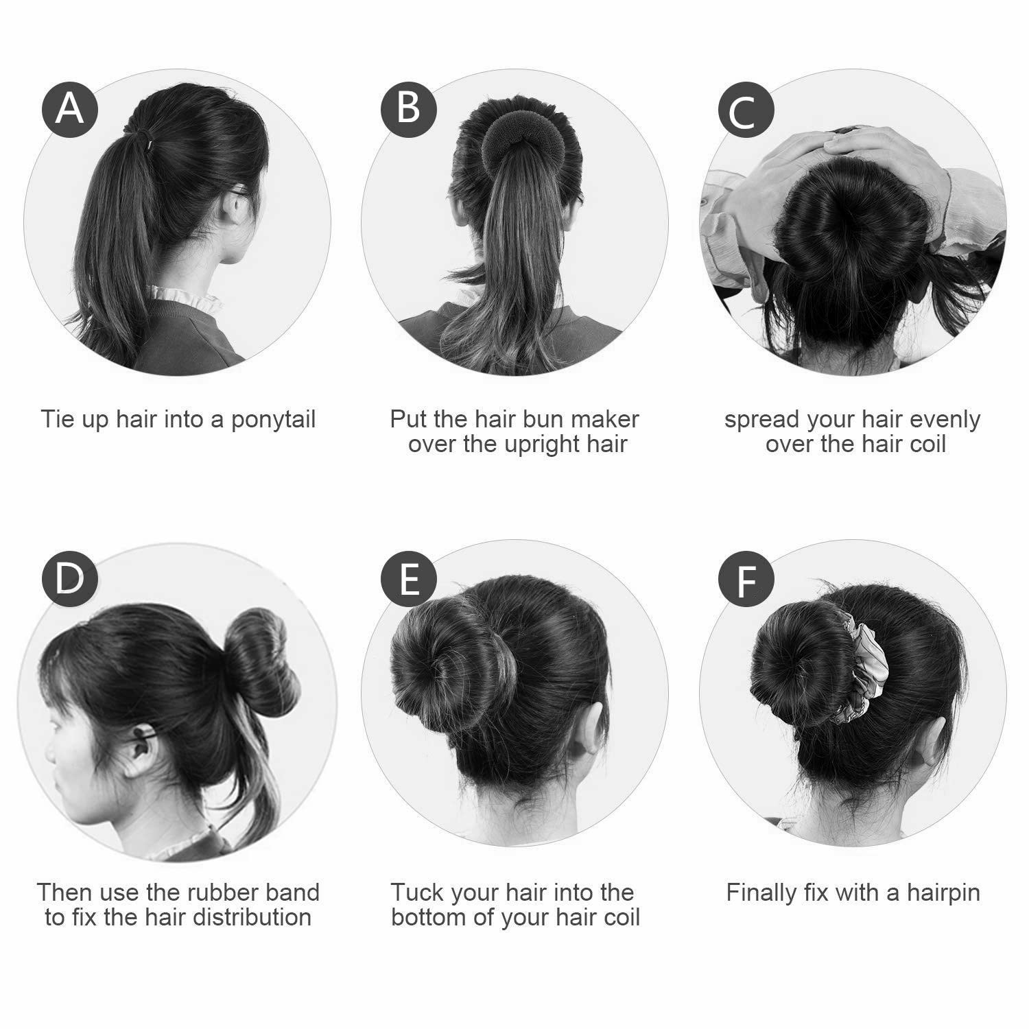 PARFINER Hair Bun Maker - Magic French Twist Hairstyle Clip, Snap Bun Makers with Comb, Hair Elastic Bands & Pins - Brown Hair Styling Accessories for Women, Perfect for Parties, Weddings & Everyday Elegance