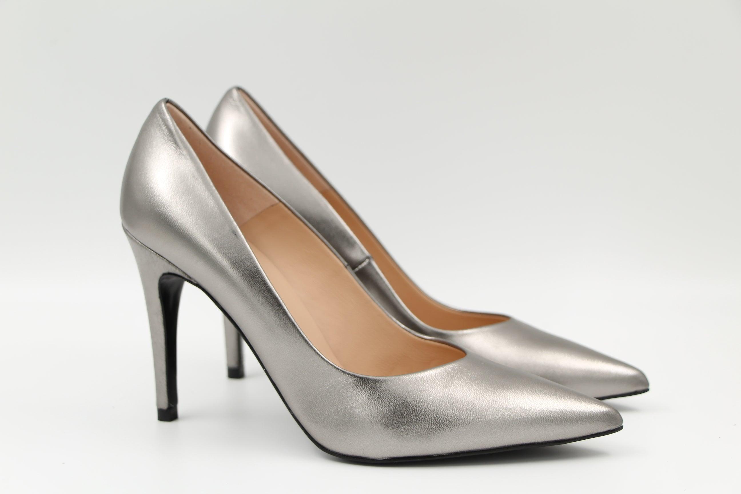PETER KAISER Women's Pewter Pointed Toe Stiletto Heels - Elegant High Heel Dress Shoes for Party, Wedding & Evening Events
