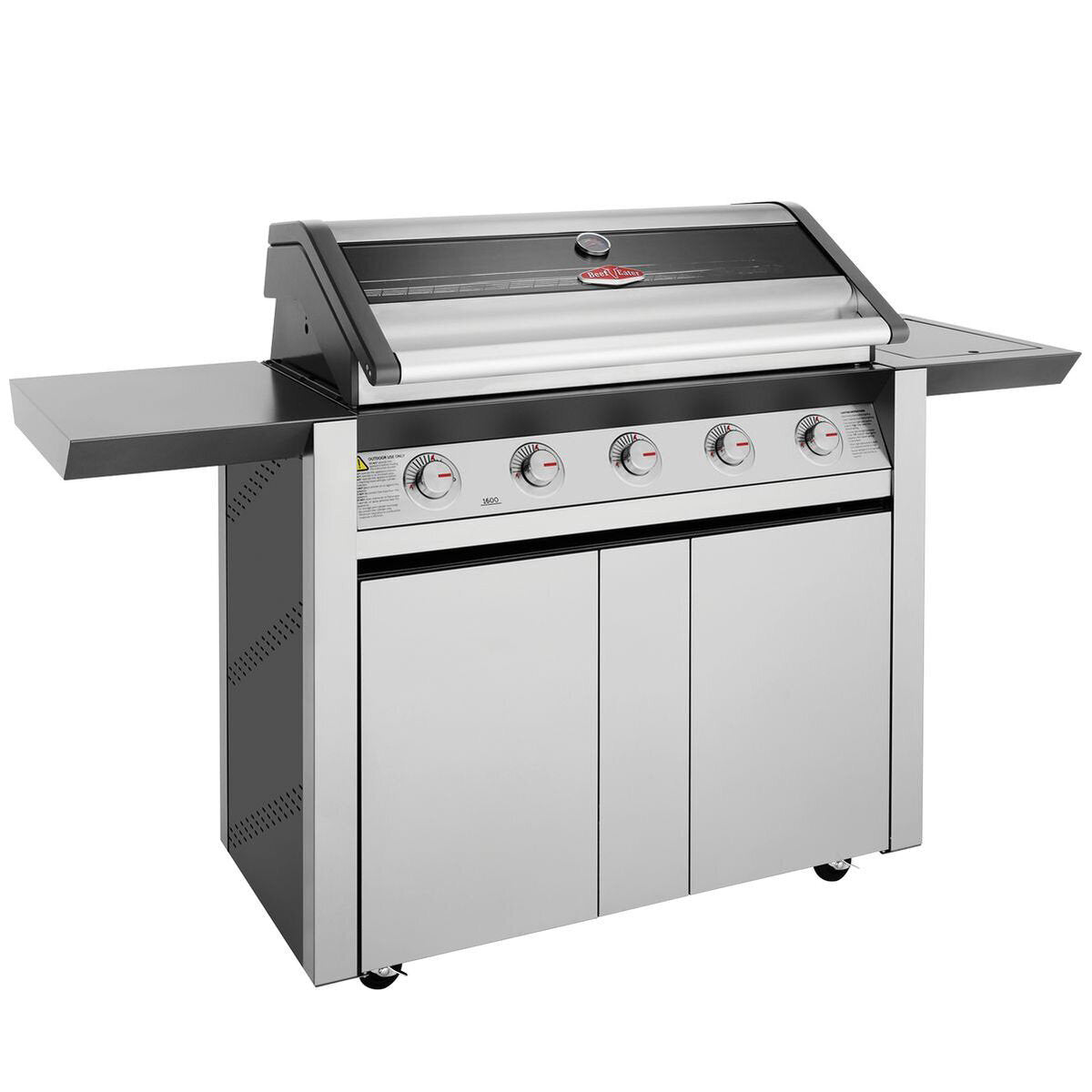 Beefeater 1600 Series 5-Burner Stainless Steel BBQ Grill with Side Burner & Rolling Cart - BMG1651SA - Perfect for Backyard Grilling, Outdoor Parties, and Family Gatherings