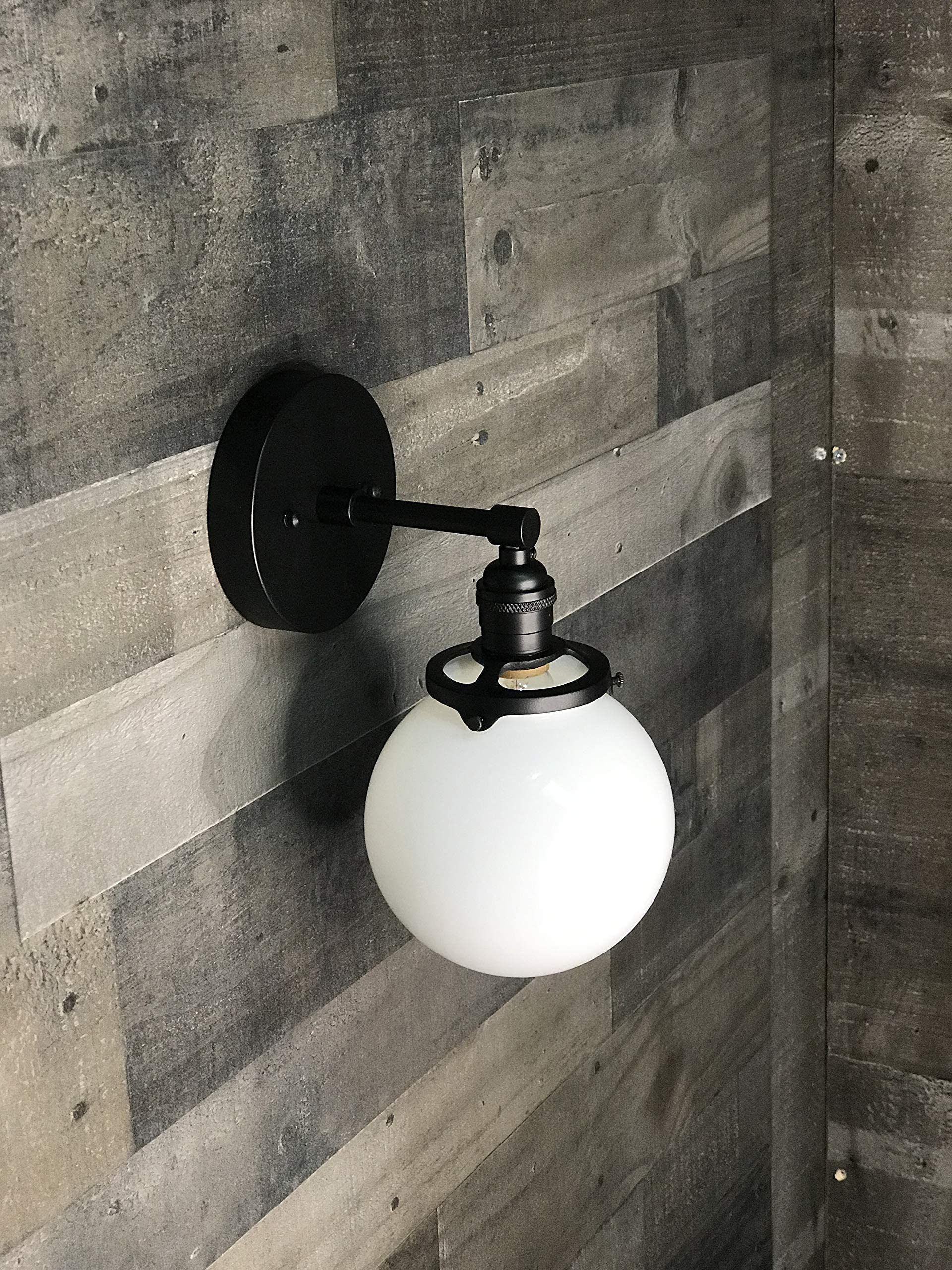 Ambedo 6-Inch Single Light Wall Sconce - Modern Industrial Vanity Globe Fixture for Bedroom, Living Room & Bathroom Lighting Decor