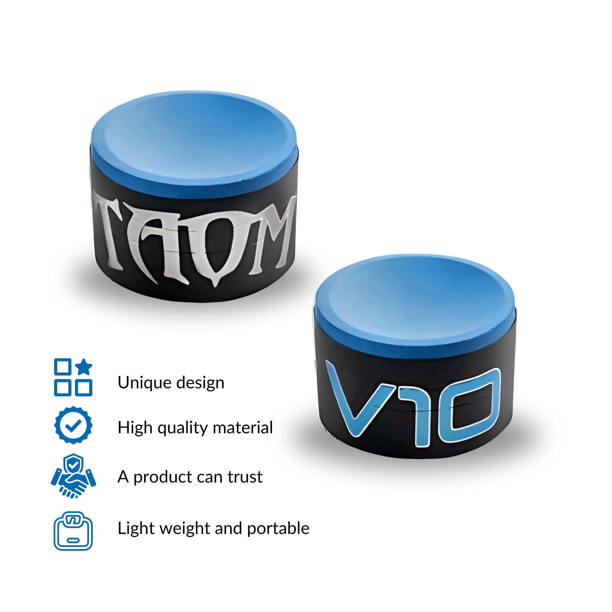 TAOM V10 Premium Blue Pool Chalk - 1 Cube for Smooth Billiard & Snooker Play - Perfect for Professional Players & Home Game Rooms