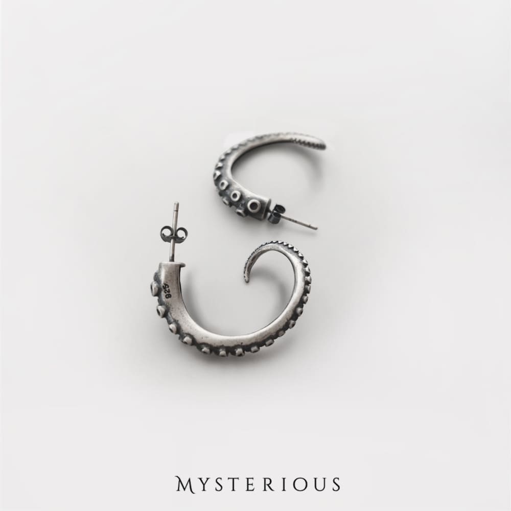 Silver Tentacle Jewelry Set - Unique Octopus Tentacle Earrings & Necklace for Women - Perfect for Halloween Costumes, Cosplay, and Gothic Fashion Accessories