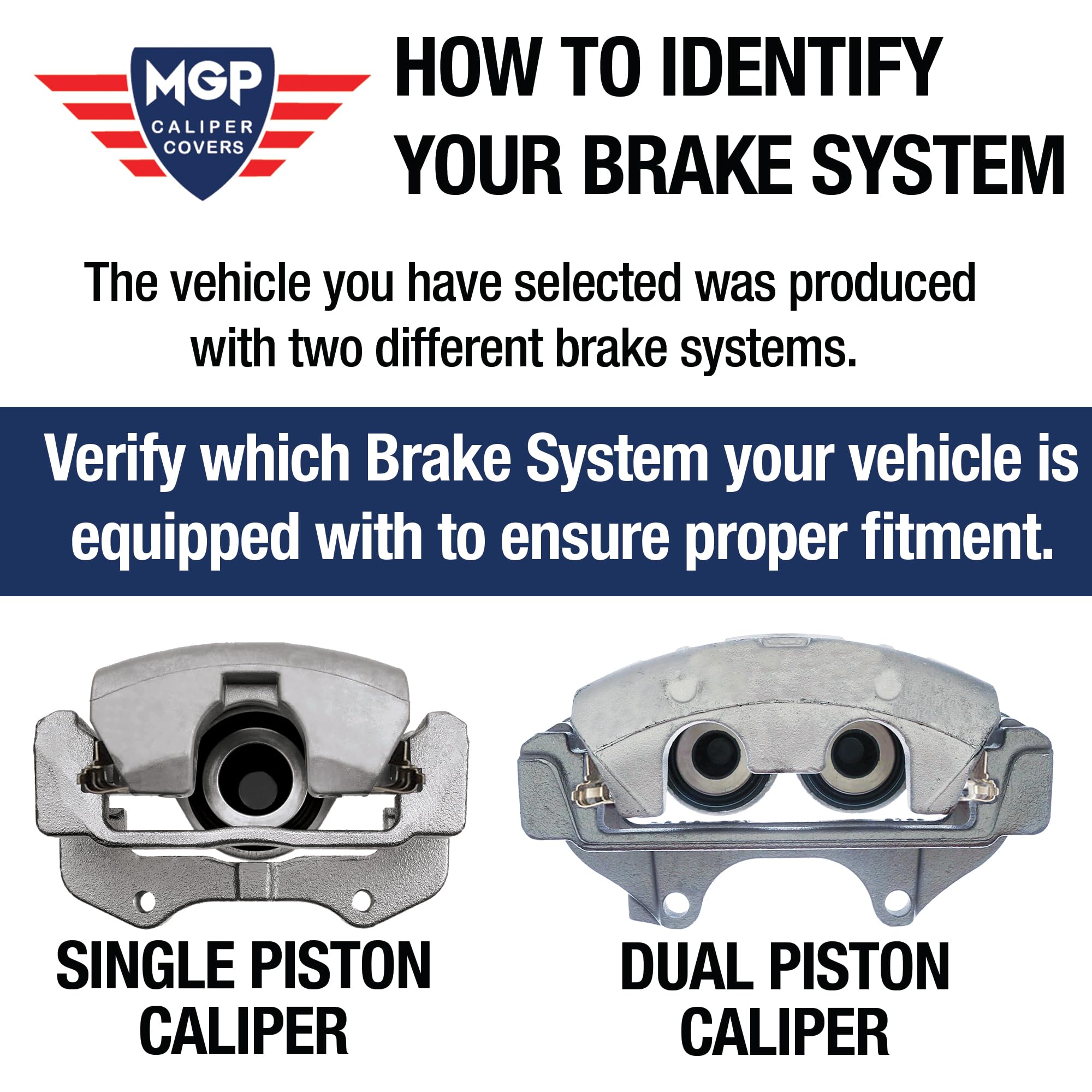 MGP Brake Caliper Covers for 2011-2023 Dodge Challenger & Charger (Dual Piston) - Front & Rear Set - Red - High-Performance Custom Car Accessories for Enhanced Style & Protection - Perfect for Car Shows, Racing Events & Daily Driving