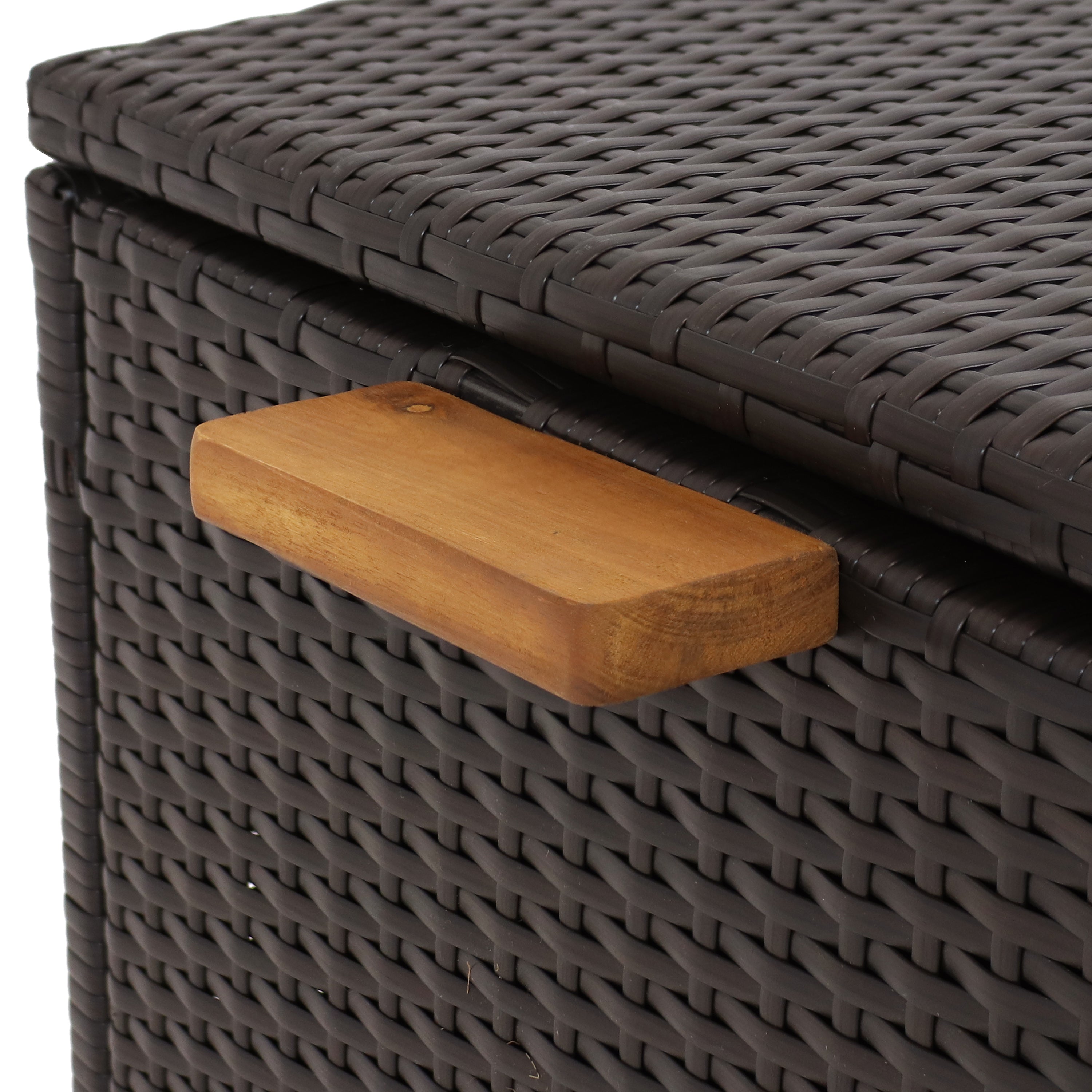 Sunnydaze 75 Gallon Resin Rattan Deck Box for Outdoor & Indoor Storage - Perfect for Patio, Garden, Poolside, and Backyard Organization