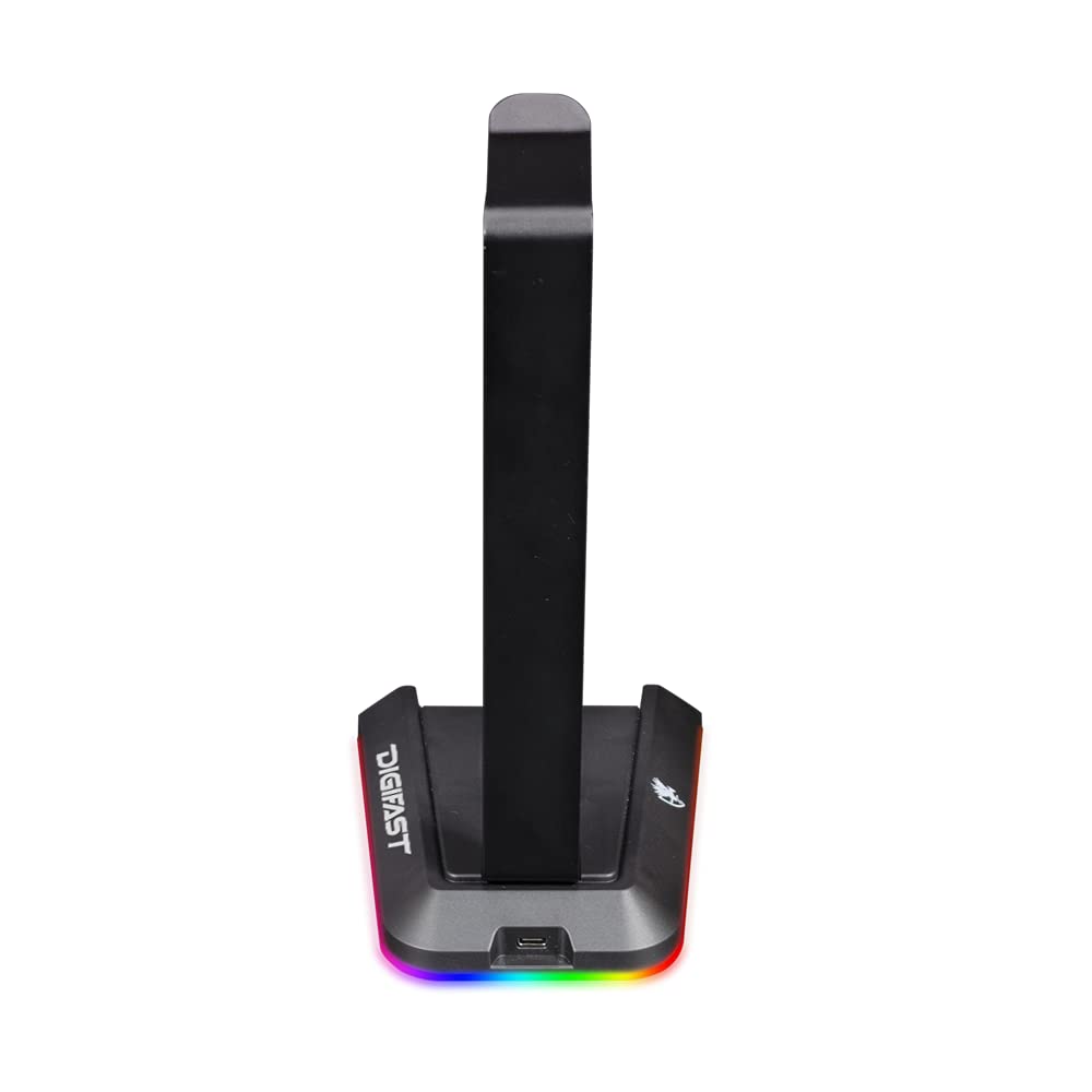 Atlas RGB Gaming Headset Stand with 2 USB Ports, Anti-Slip Base & 7 Color LED Modes - Perfect for PC, PS5, Xbox Setup & Streamer Battlestation