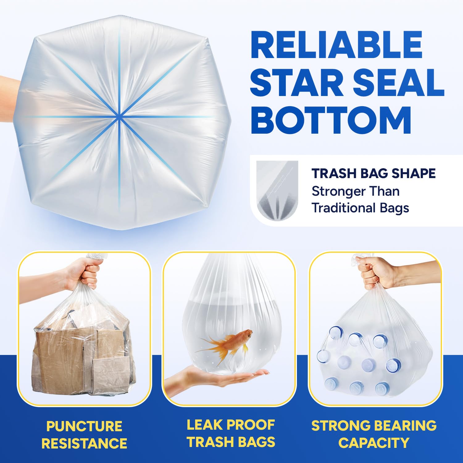 PLASTIC PRINCE 7-10 Gallon Trash Bags - 1000 Count Small Office Garbage Bags, 8 Micron Wastebasket Liners (24